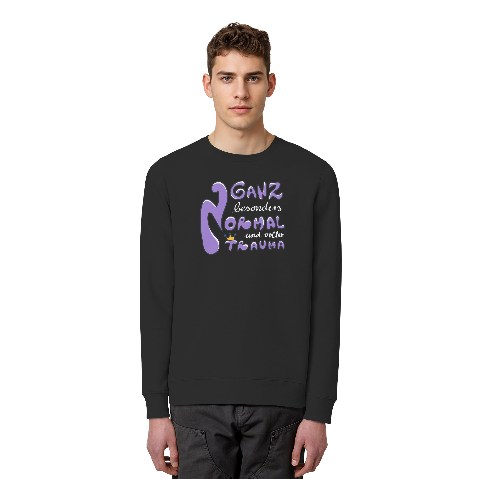 Ganz besonders Normal und voller Trauma "Lila Edition" - Organic Basic Unisex Sweatshirt