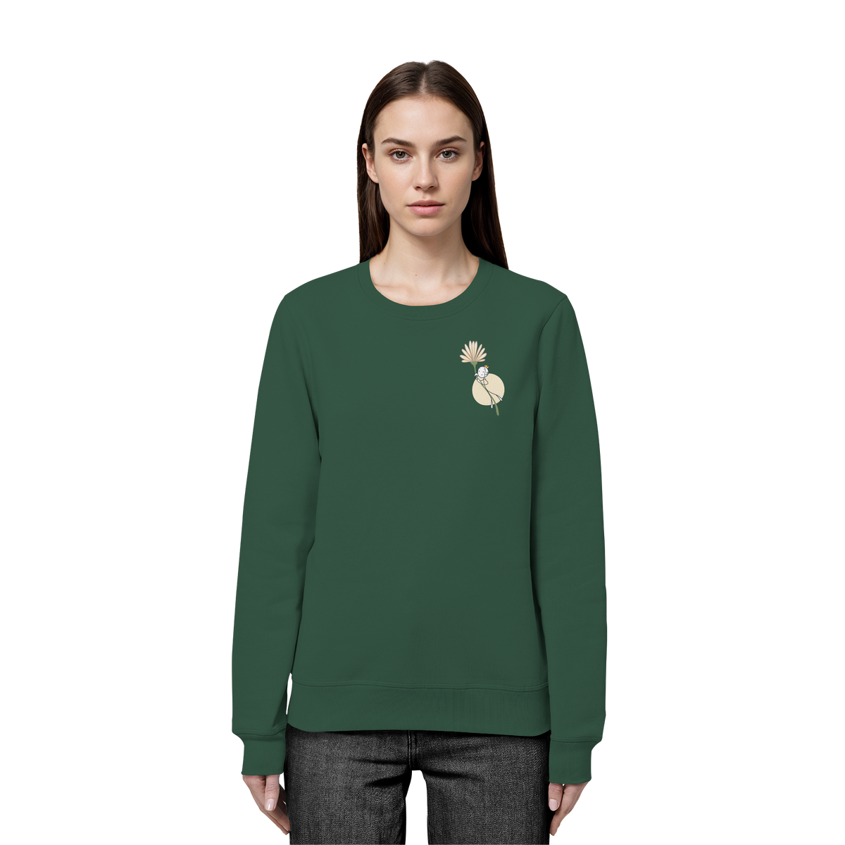 Seelenmännchen "Blumenfliegen Edition" (dunkel) - Organic Basic Unisex Sweatshirt
