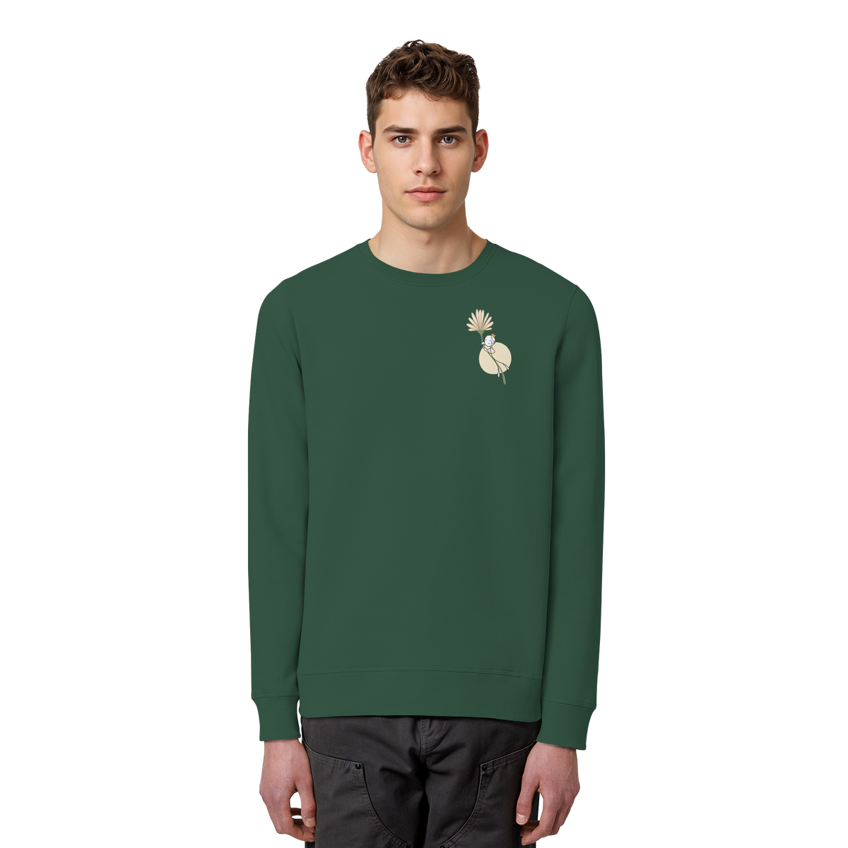 Seelenmännchen "Blumenfliegen Edition" (dunkel) - Organic Basic Unisex Sweatshirt