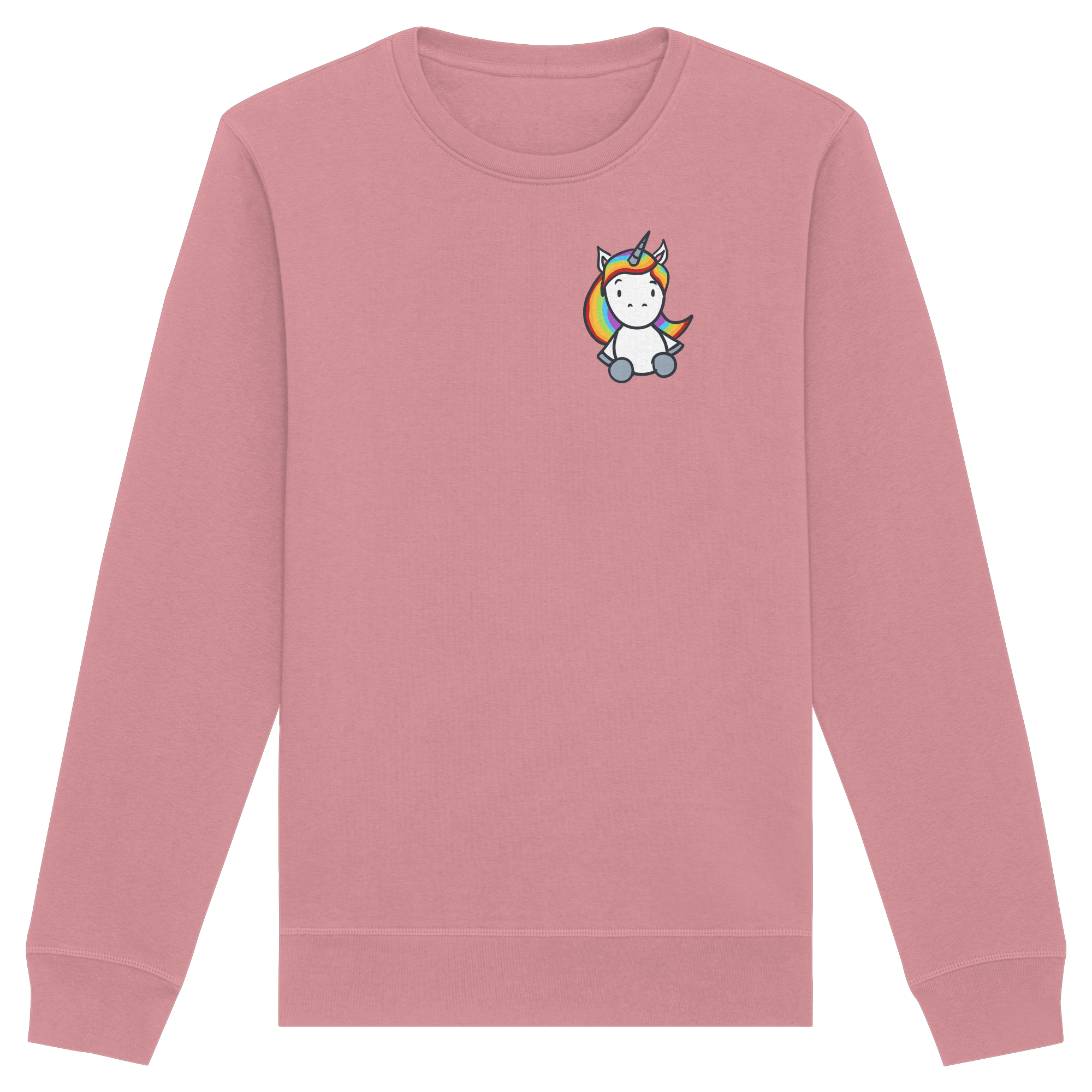 Schwarz Weiß wird Regenbogen Farben Backprint (hell) - Organic Basic Unisex Sweatshirt