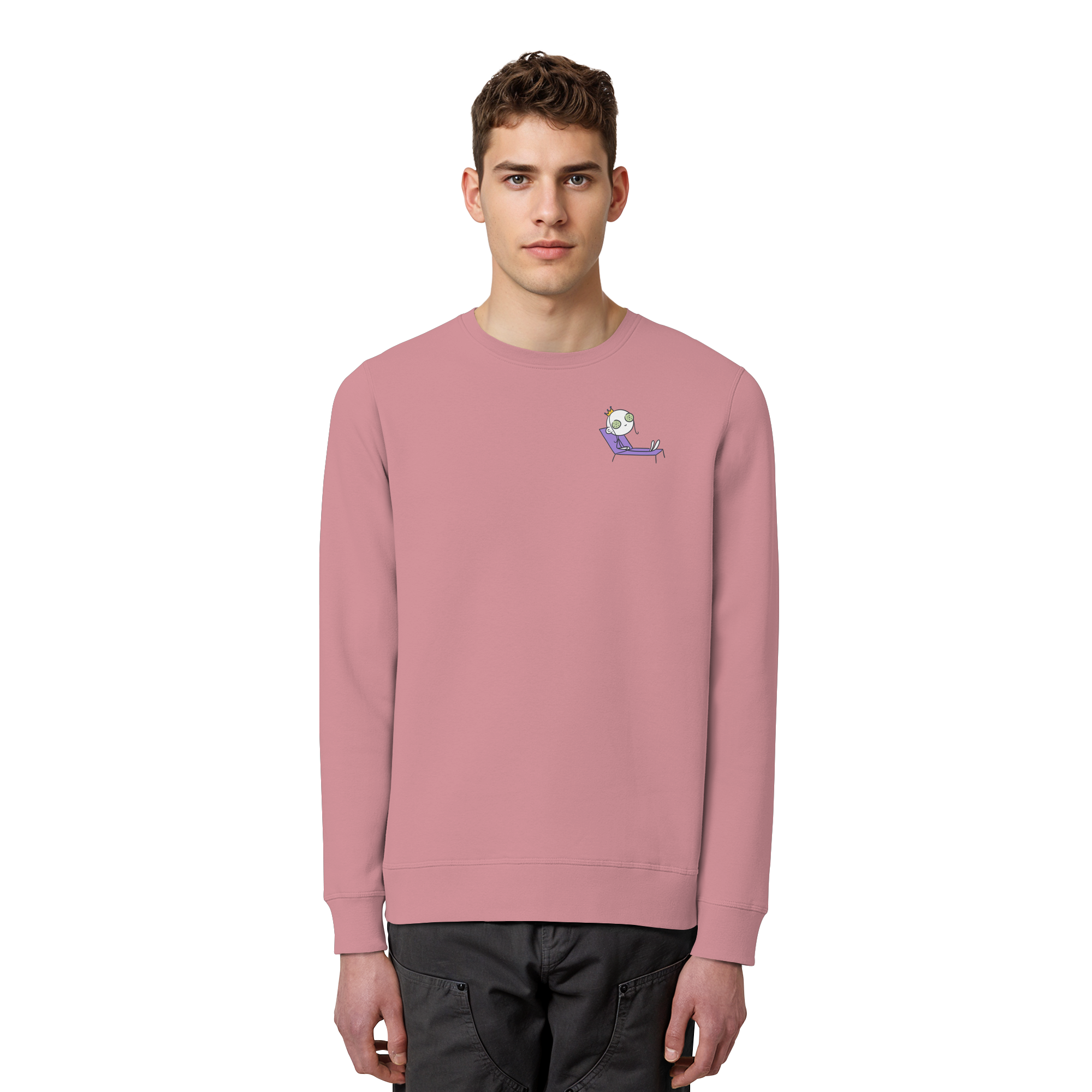 Seelenmännchen "Chill Out Edition" Brustprint - Organic Basic Unisex Sweatshirt