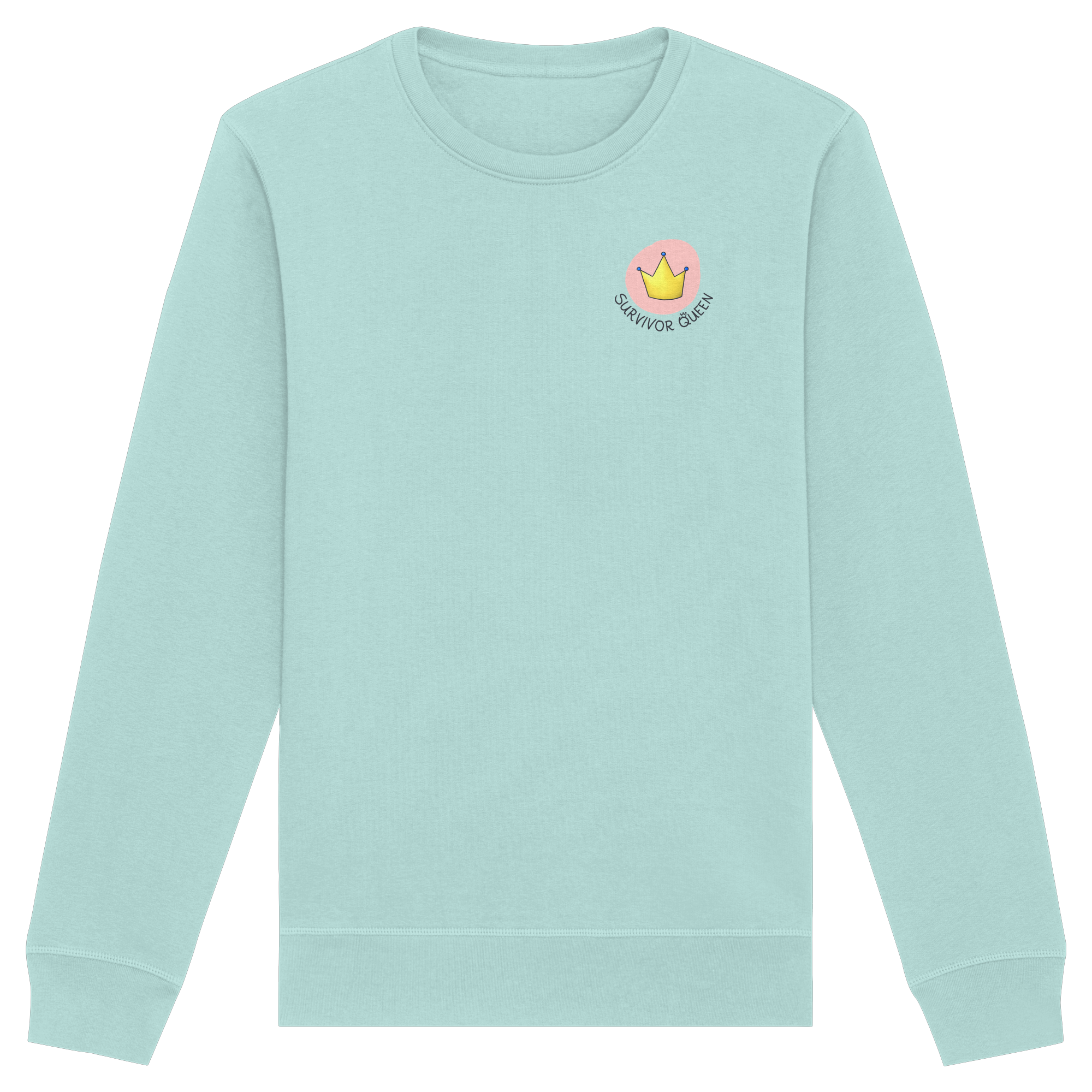 Survivor Queens Logo "Schriftzug Edition" Brustprint (hell) - Organic Basic Unisex Sweatshirt