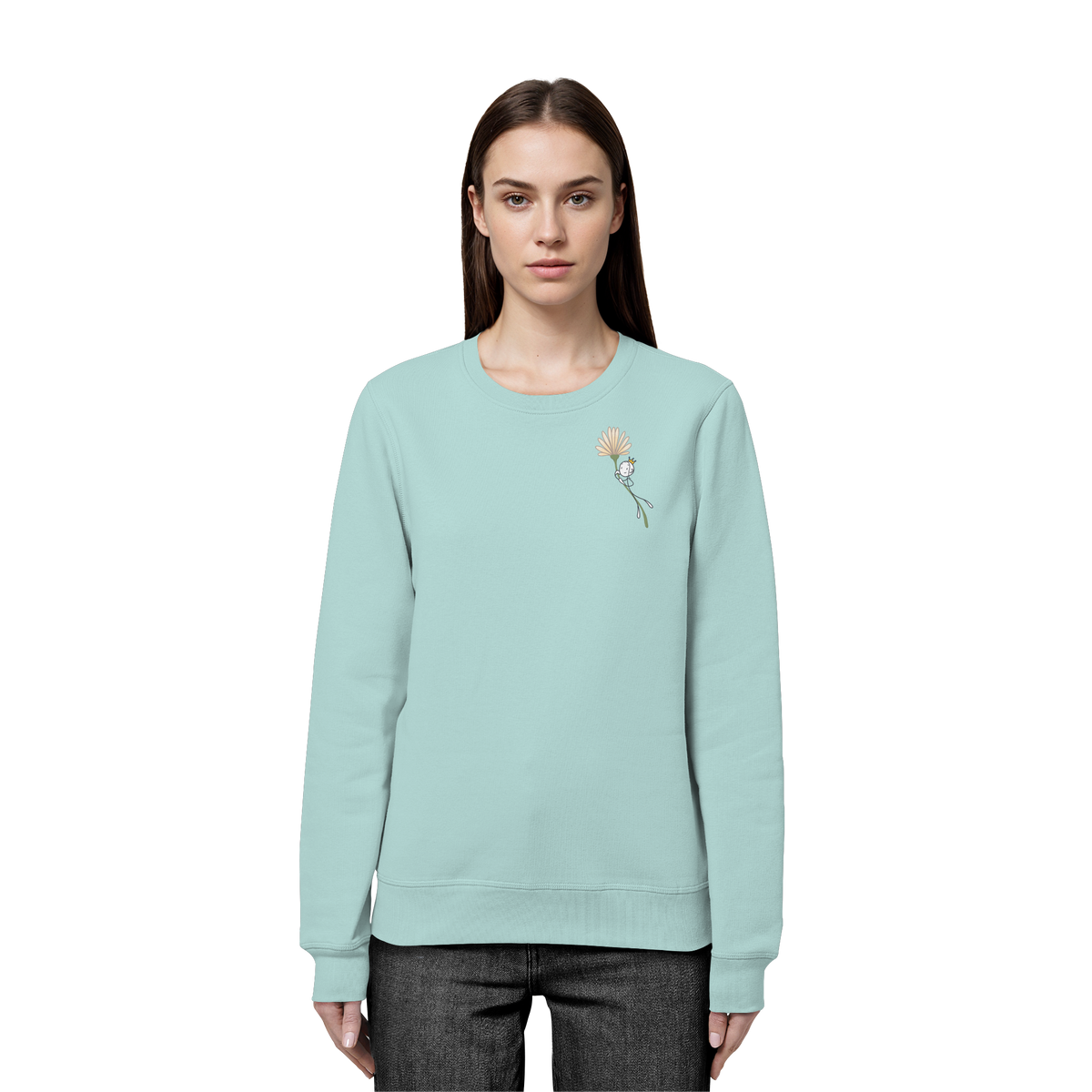 Seelenmännchen "Blumenfliegen Edition" (hell) - Organic Basic Unisex Sweatshirt