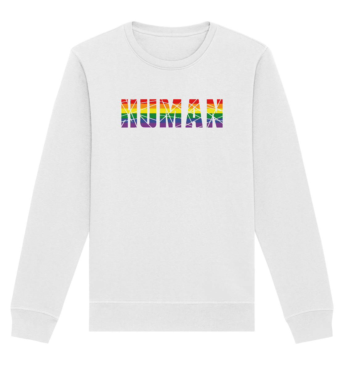HUMAN in Regenbogen-Farben - Organic Basic Unisex Sweatshirt