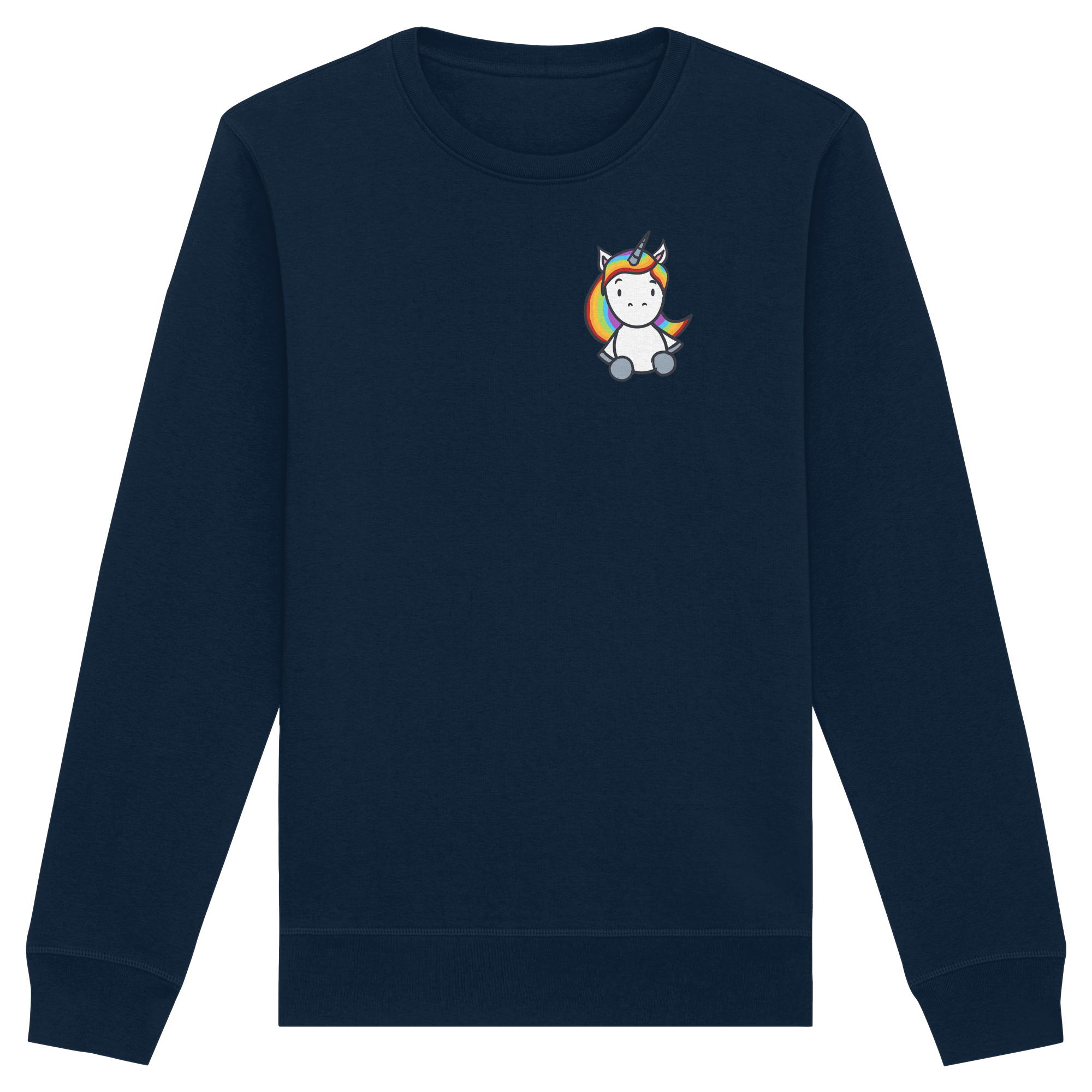 Schwarz Weiß wird Regenbogen Farben Backprint (dunkel) - Organic Basic Unisex Sweatshirt