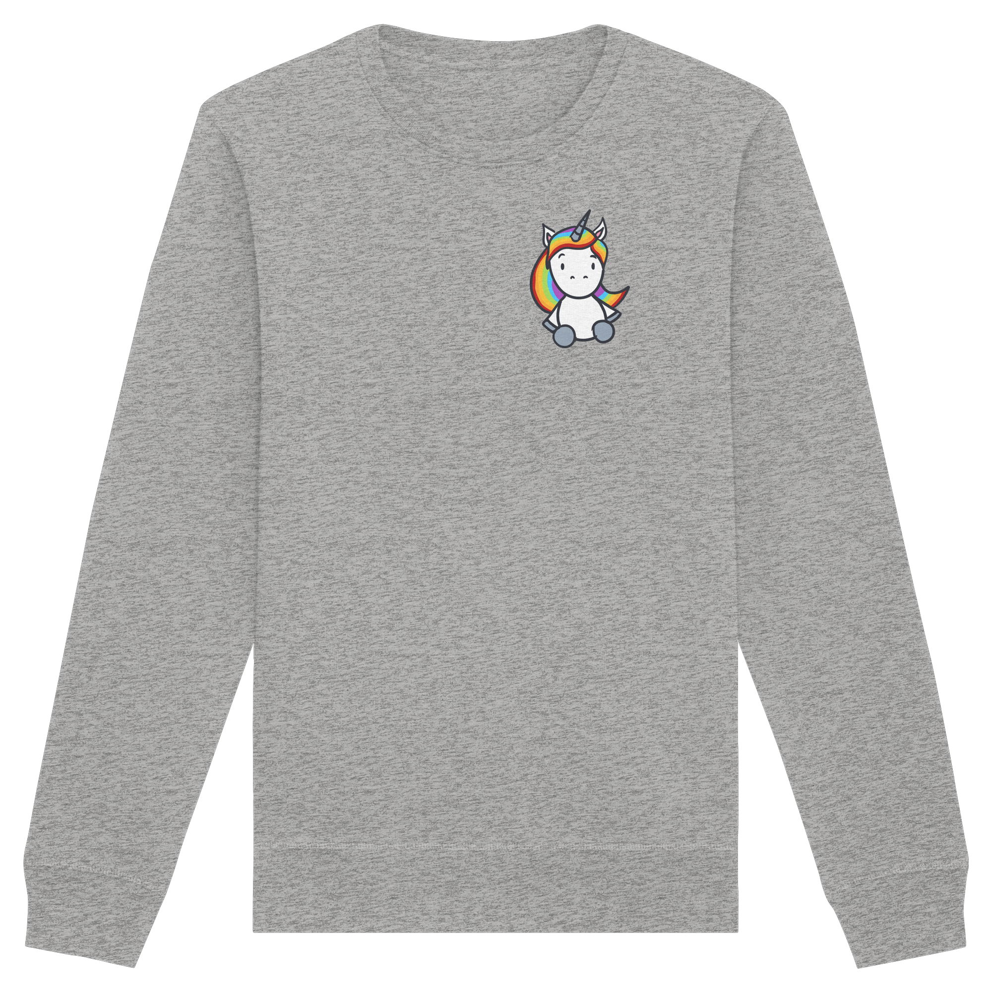 Schwarz Weiß wird Regenbogen Farben Backprint (hell) - Organic Basic Unisex Sweatshirt