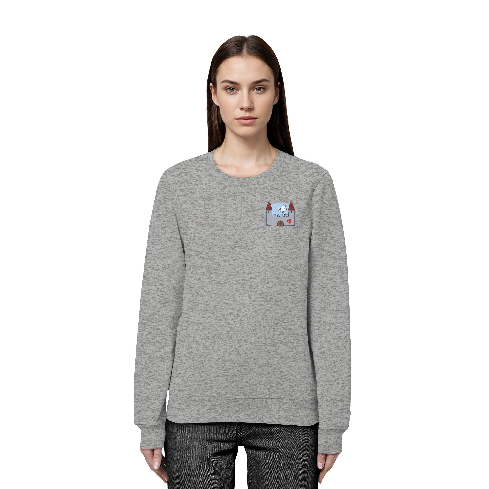 Seelenmännchen "Schloss Edition" Brustprint (hell) - Organic Basic Unisex Sweatshirt