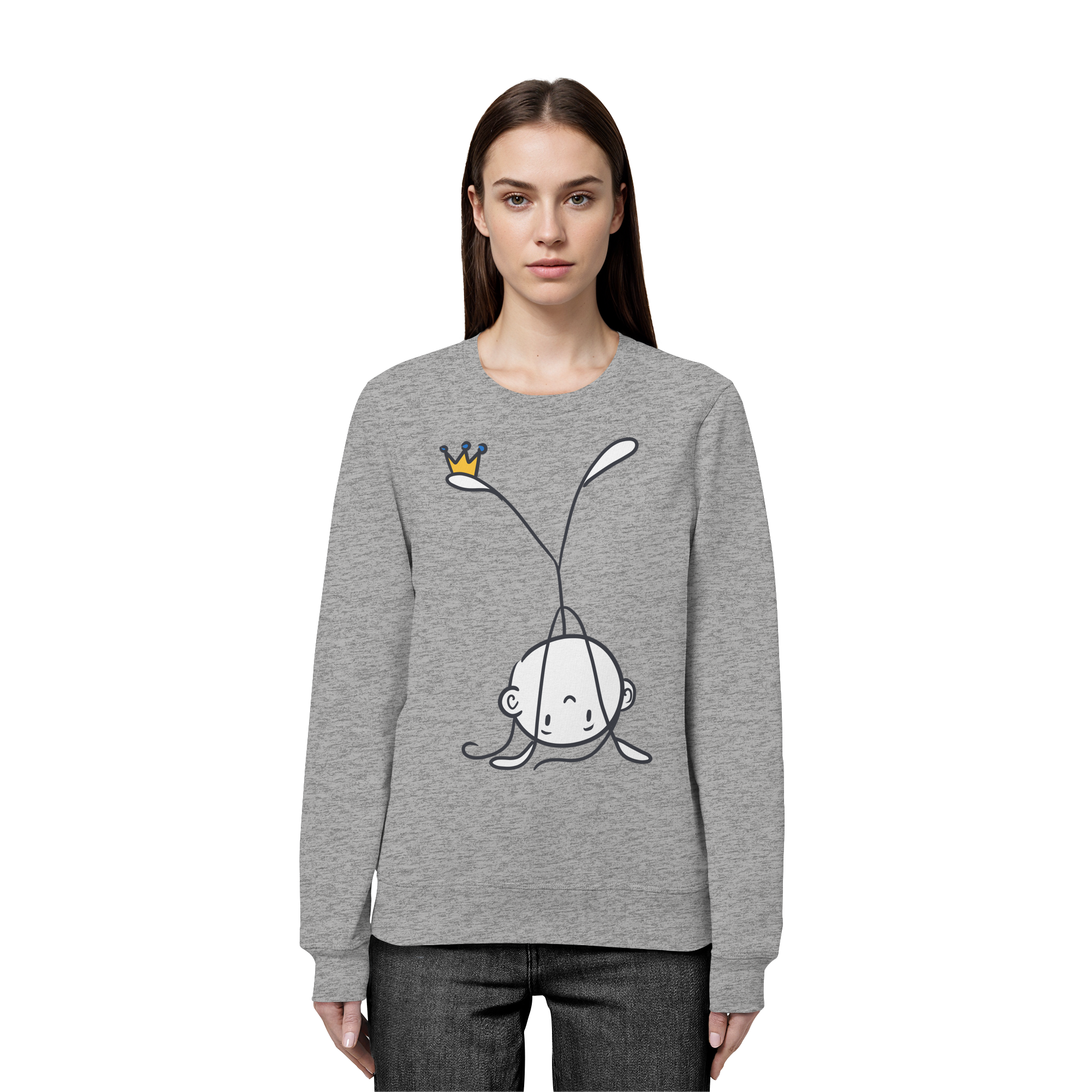 Seelenmännchen "Handstand Edition" Frontprint (hell) - Organic Basic Unisex Sweatshirt