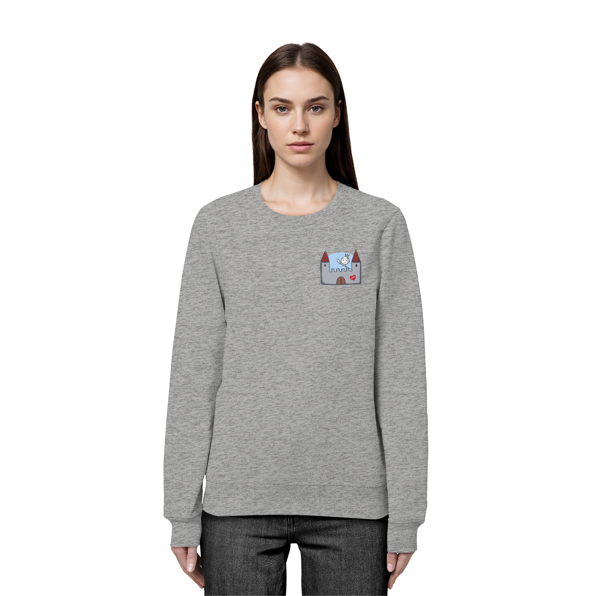 Hier und jetzt bin ich in Sicherheit "Schwarze Edition" Backprint - Organic Basic Unisex Sweatshirt