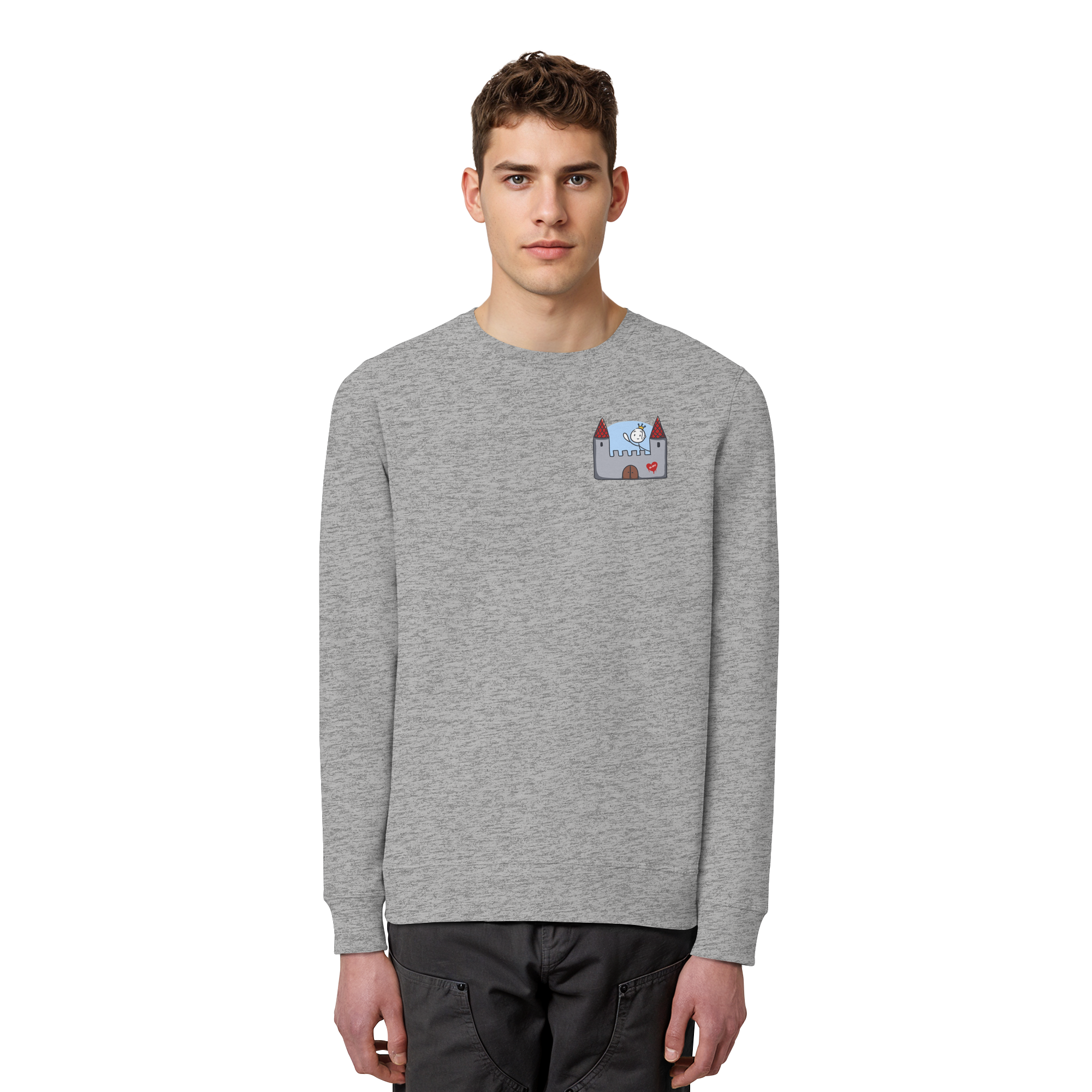 Hier und jetzt bin ich in Sicherheit "Schwarze Edition" Backprint - Organic Basic Unisex Sweatshirt