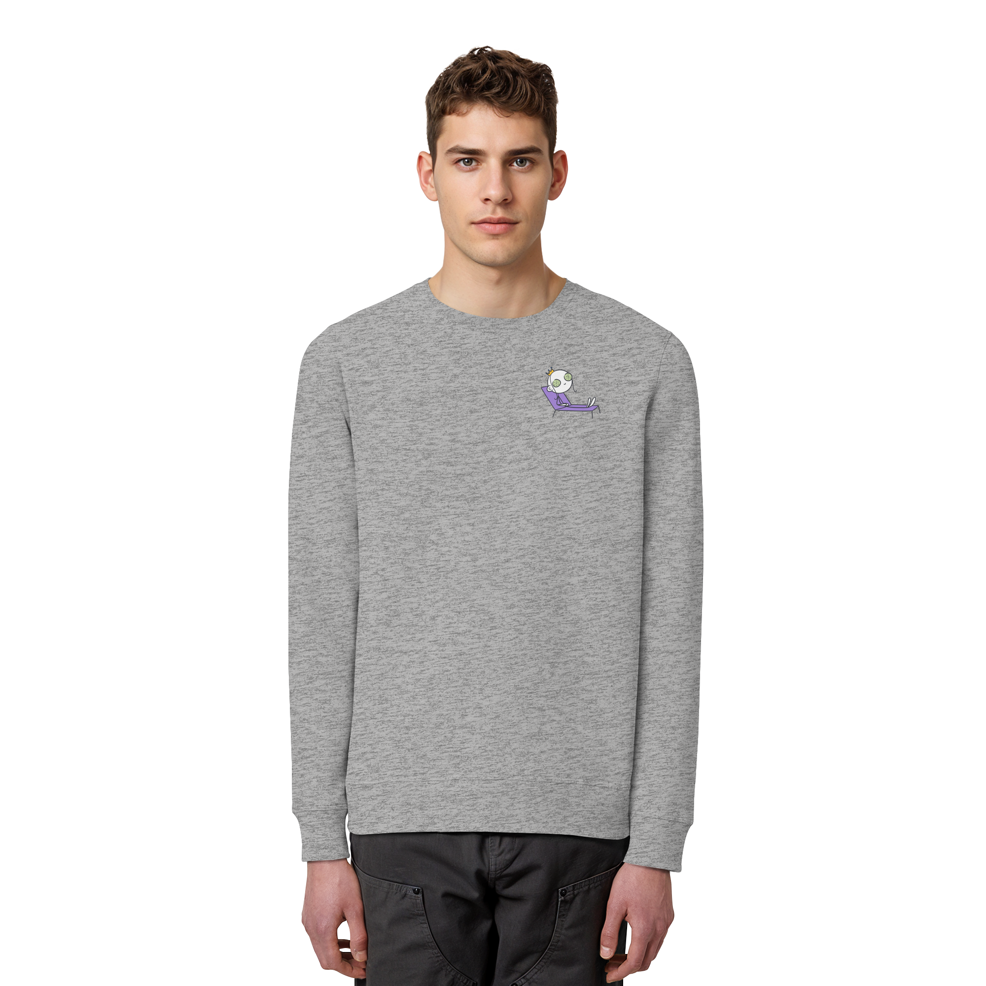 Seelenmännchen "Chill Out Edition" Brustprint - Organic Basic Unisex Sweatshirt
