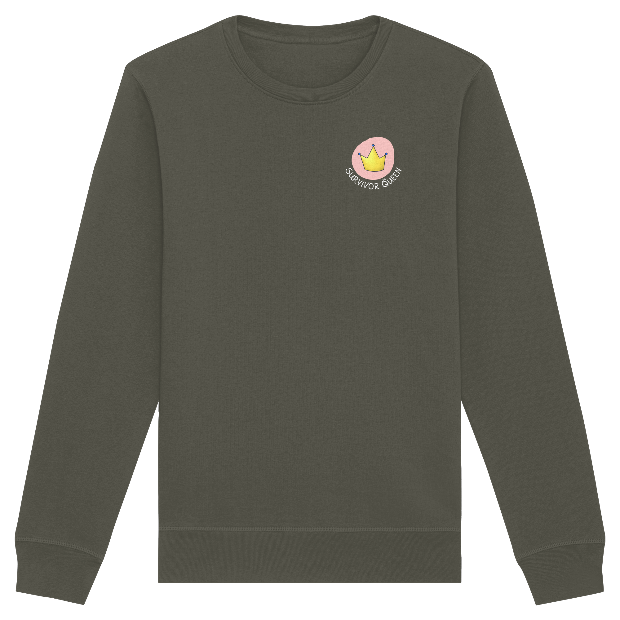 Survivor Queens Logo "Schriftzug Edition" Brustprint (dunkel) - Organic Basic Unisex Sweatshirt