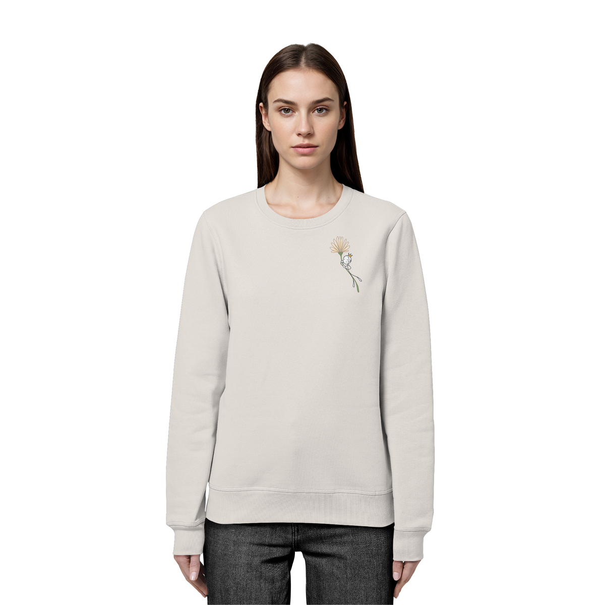 Seelenmännchen "Blumenfliegen Edition" (hell) - Organic Basic Unisex Sweatshirt