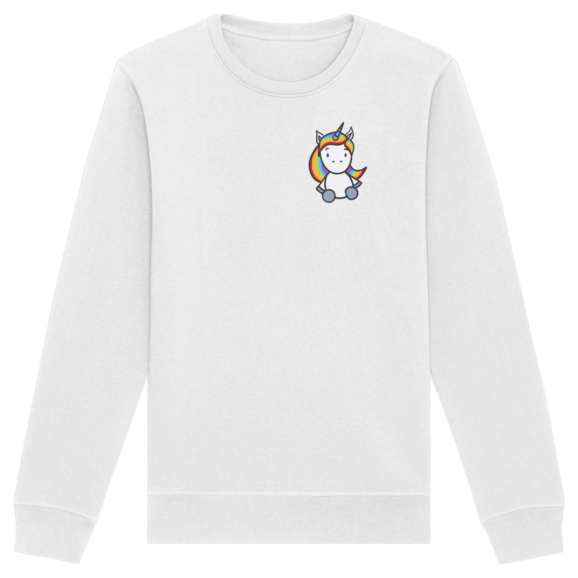 Schwarz Weiß wird Regenbogen Farben Backprint (hell) - Organic Basic Unisex Sweatshirt