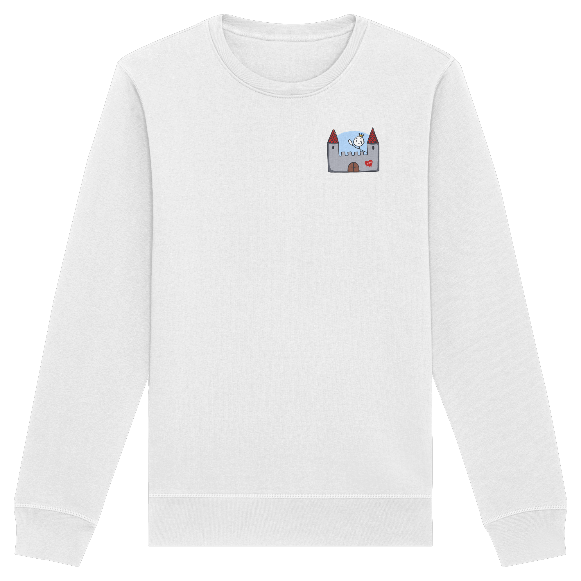 Seelenmännchen "Schloss Edition" Brustprint (hell) - Organic Basic Unisex Sweatshirt
