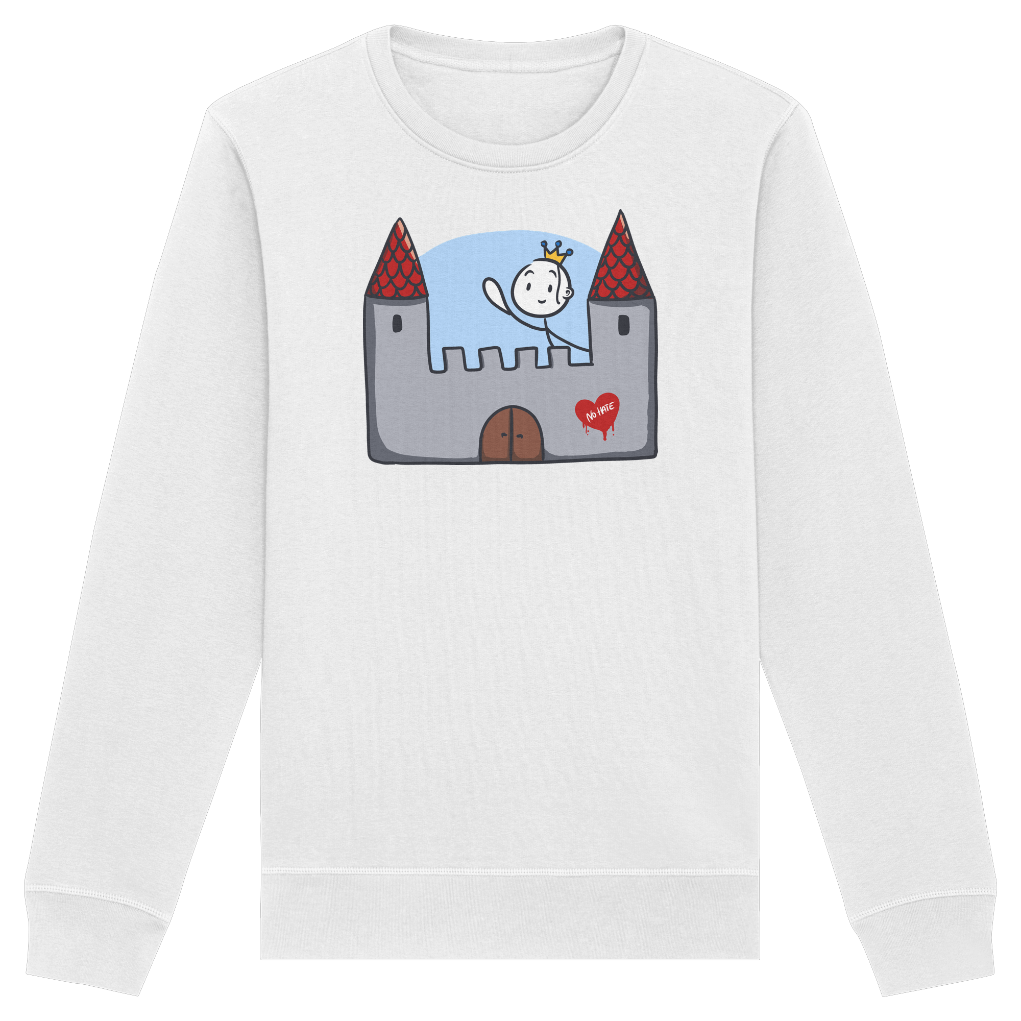 Seelenmännchen "Schloss Edition" Frontprint (hell) - Organic Basic Unisex Sweatshirt