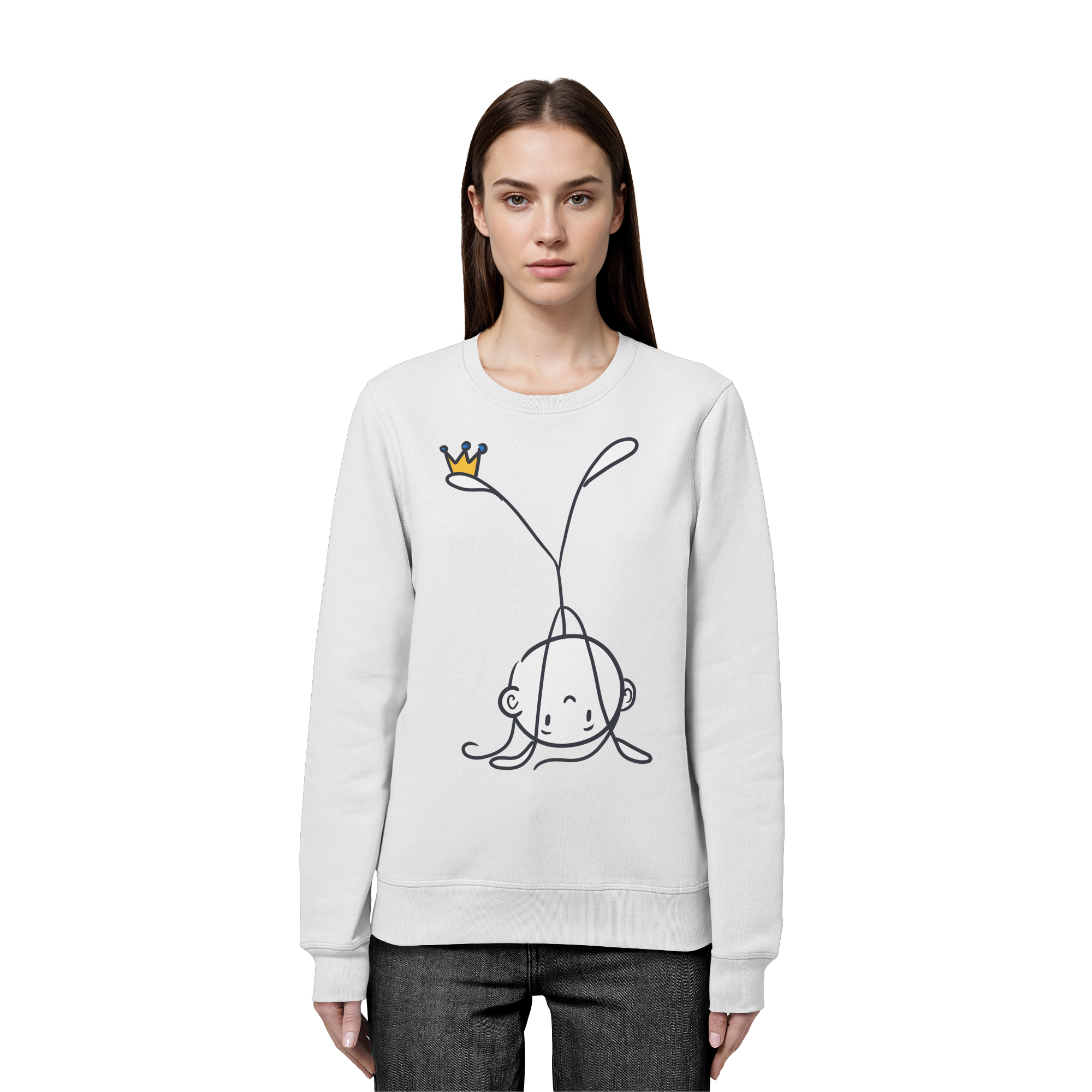 Seelenmännchen "Handstand Edition" Frontprint (hell) - Organic Basic Unisex Sweatshirt