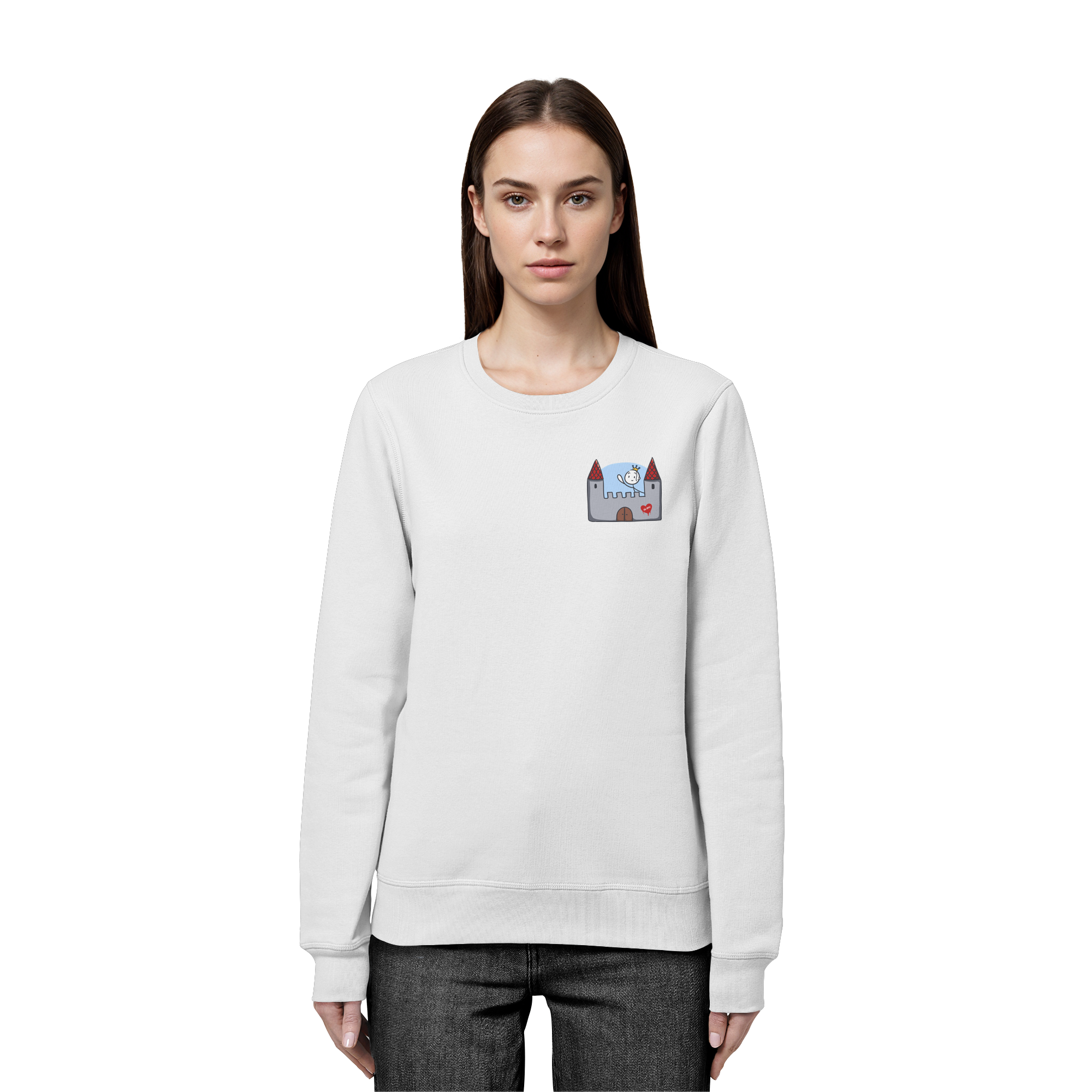 Hier und jetzt bin ich in Sicherheit "Schwarze Edition" Backprint - Organic Basic Unisex Sweatshirt