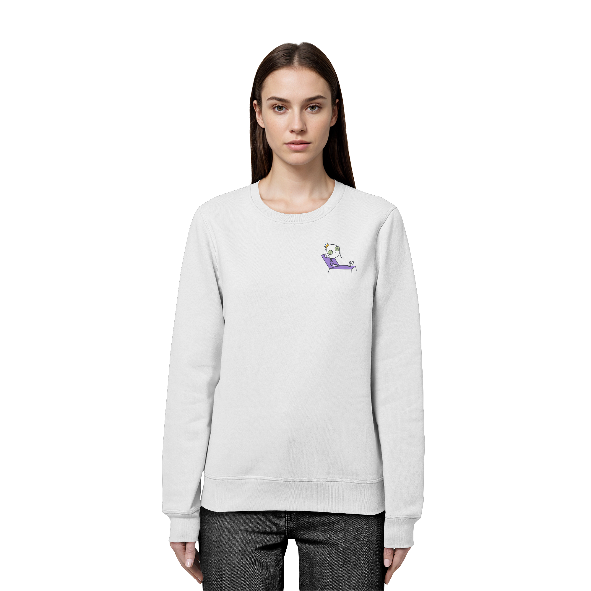 Seelenmännchen "Chill Out Edition" Brustprint - Organic Basic Unisex Sweatshirt