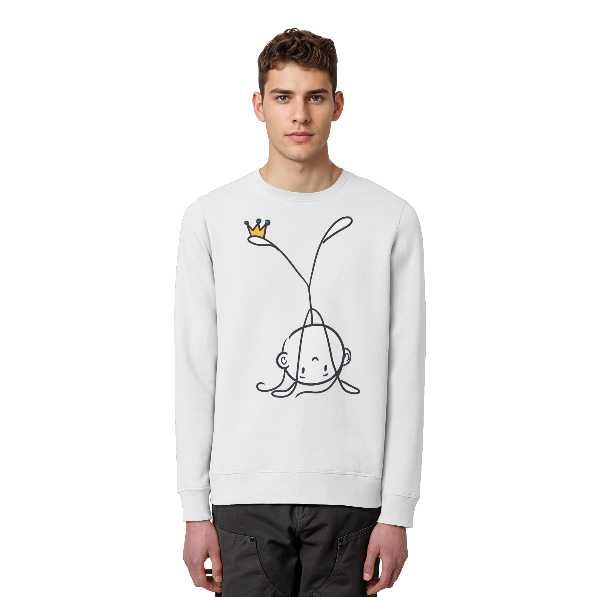 Seelenmännchen "Handstand Edition" Frontprint (hell) - Organic Basic Unisex Sweatshirt