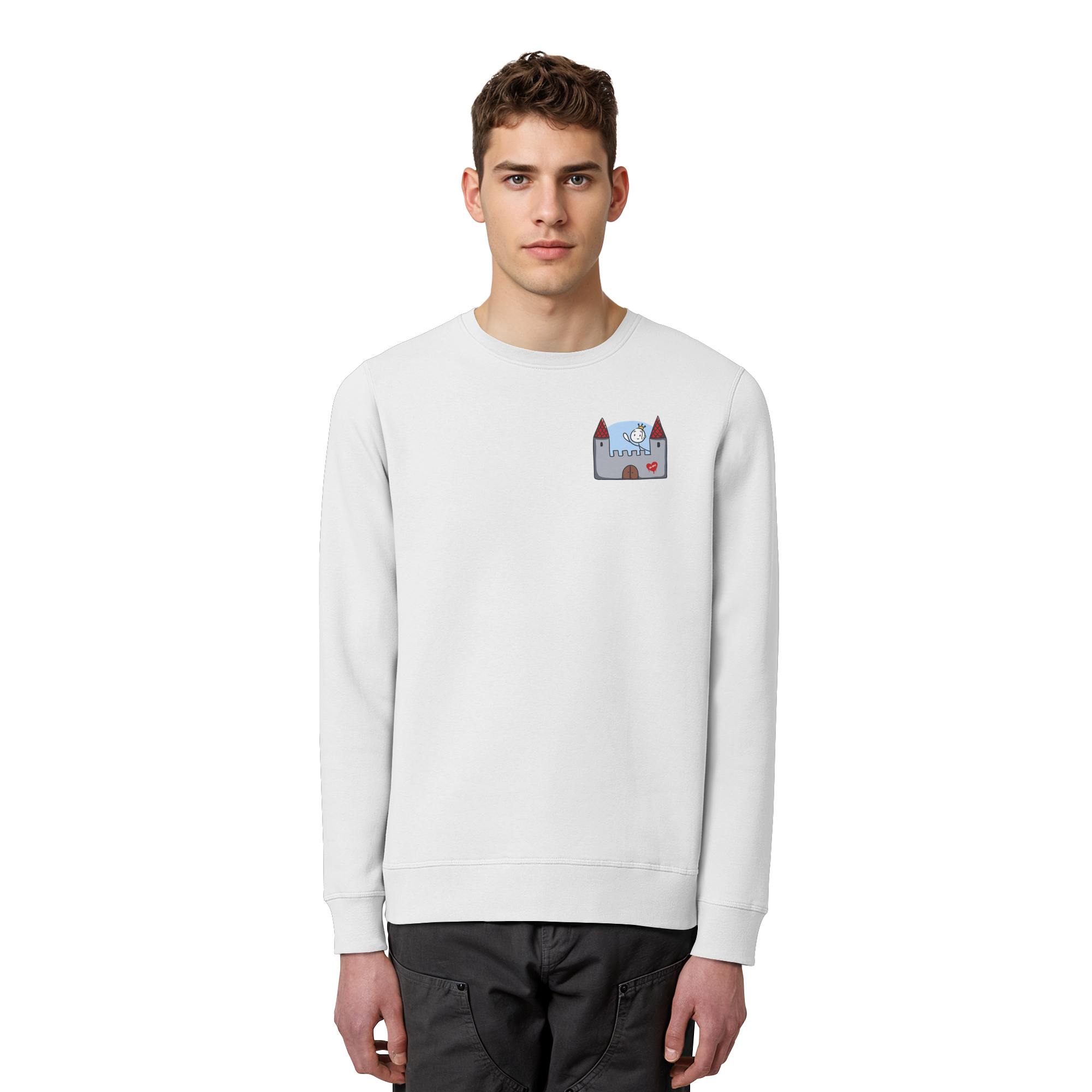 Hier und jetzt bin ich in Sicherheit "Schwarze Edition" Backprint - Organic Basic Unisex Sweatshirt