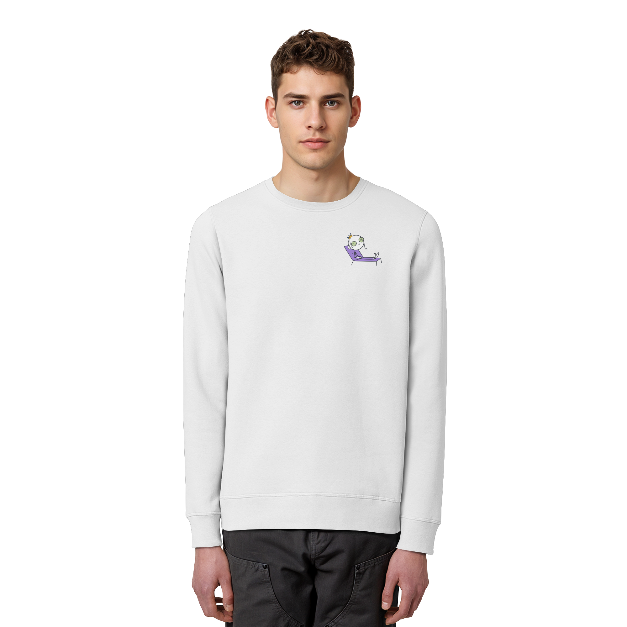 Seelenmännchen "Chill Out Edition" Brustprint - Organic Basic Unisex Sweatshirt