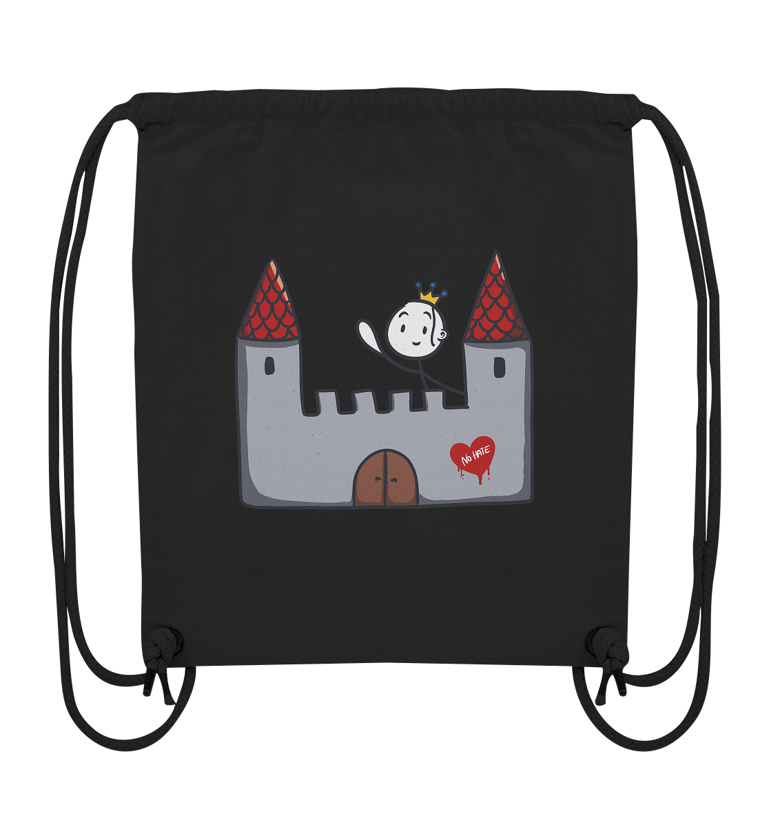 Seelenmännchen "Schloss Edition" Frontprint (dunkel) - Organic Gym-Bag