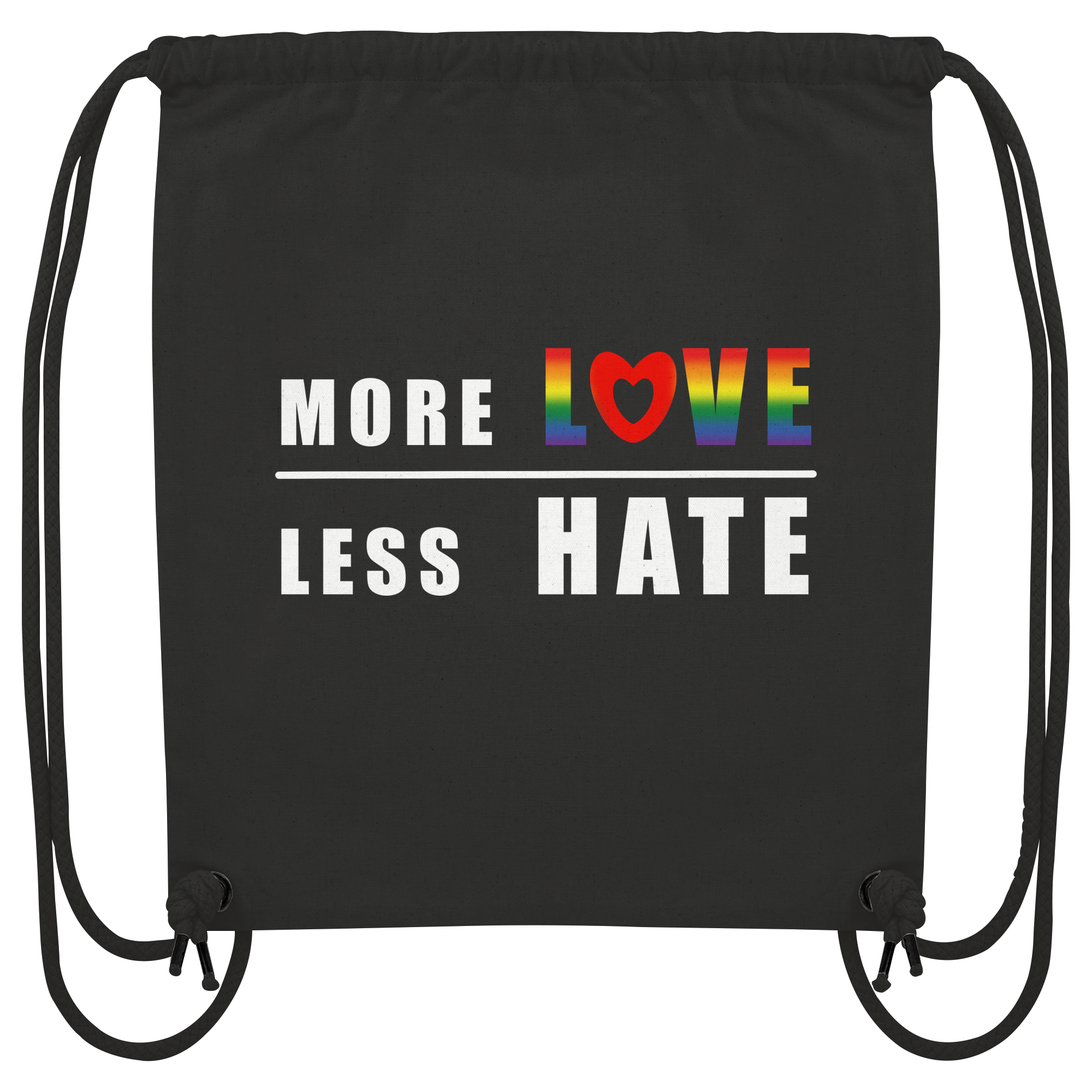 More Love Less Hate "Rainbow Edition" - Organic Gym-Bag