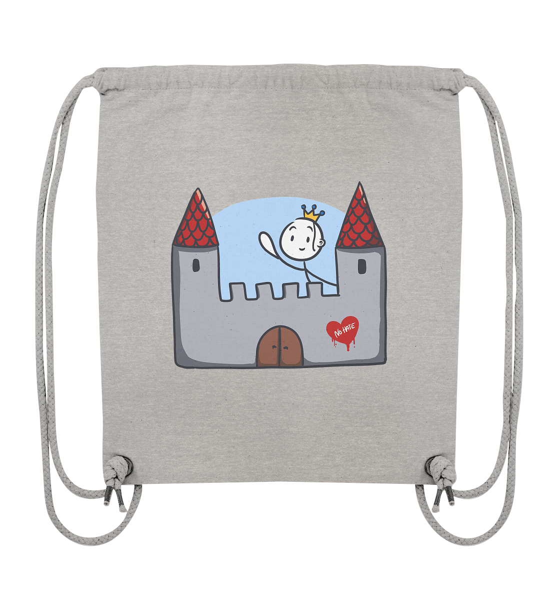 Seelenmännchen "Schloss Edition" Frontprint (hell) - Organic Gym-Bag