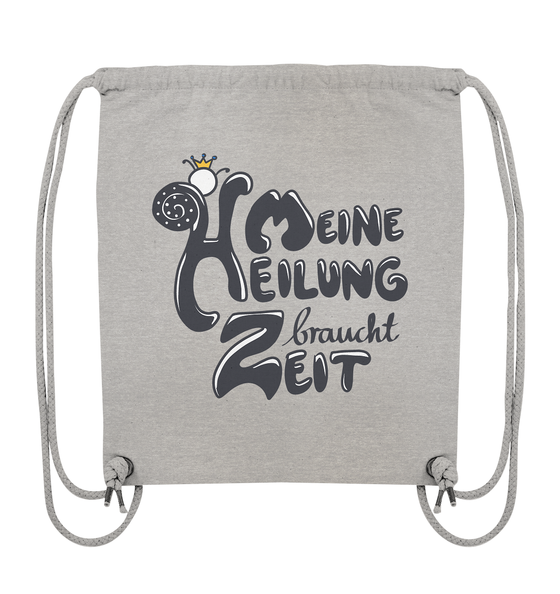 Meine Heilung braucht Zeit "Schwarze Edition" Backprint - Organic Gym-Bag