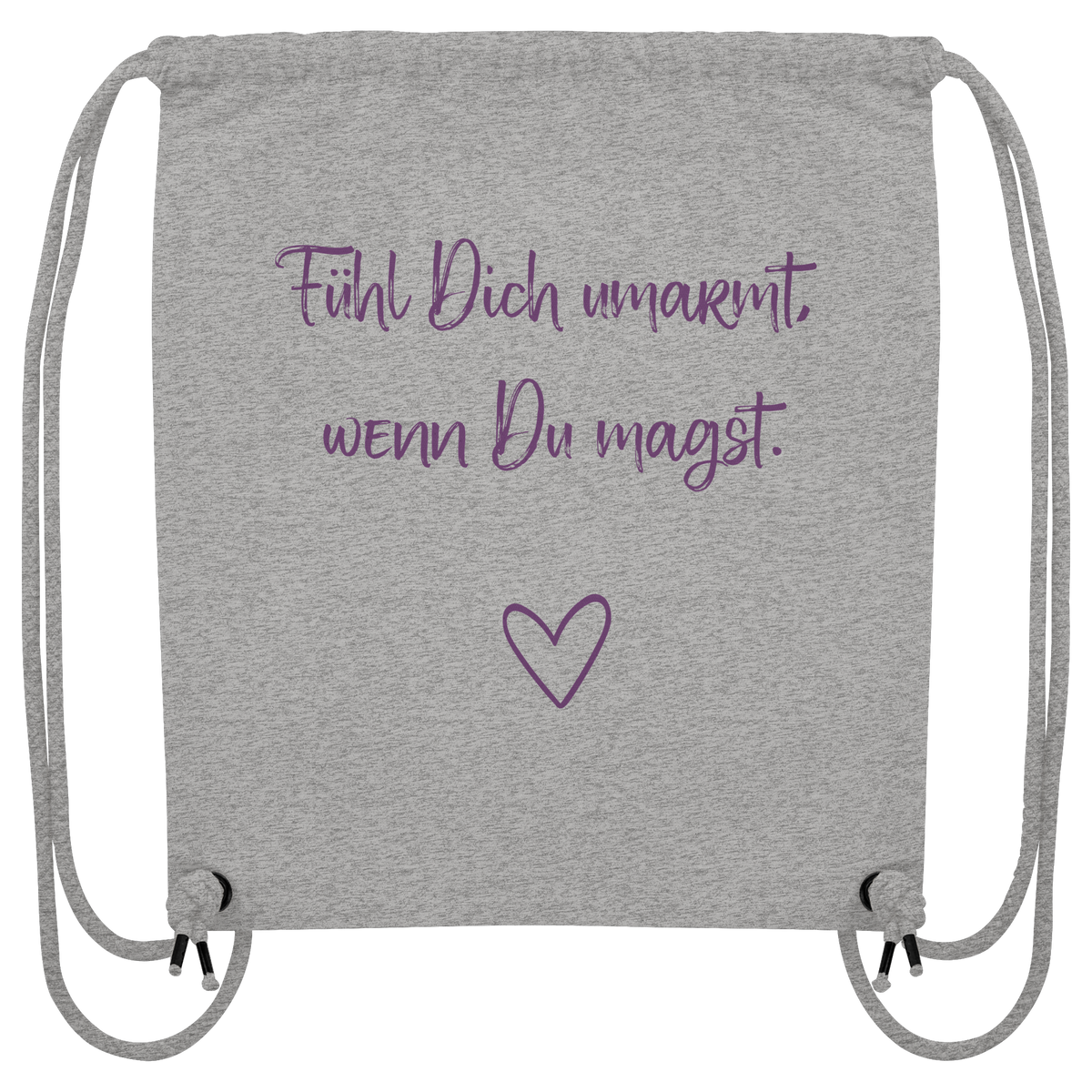 Fühl Dich umarmt, wenn Du magst "Lila Herz Edition" - Organic Gym-Bag
