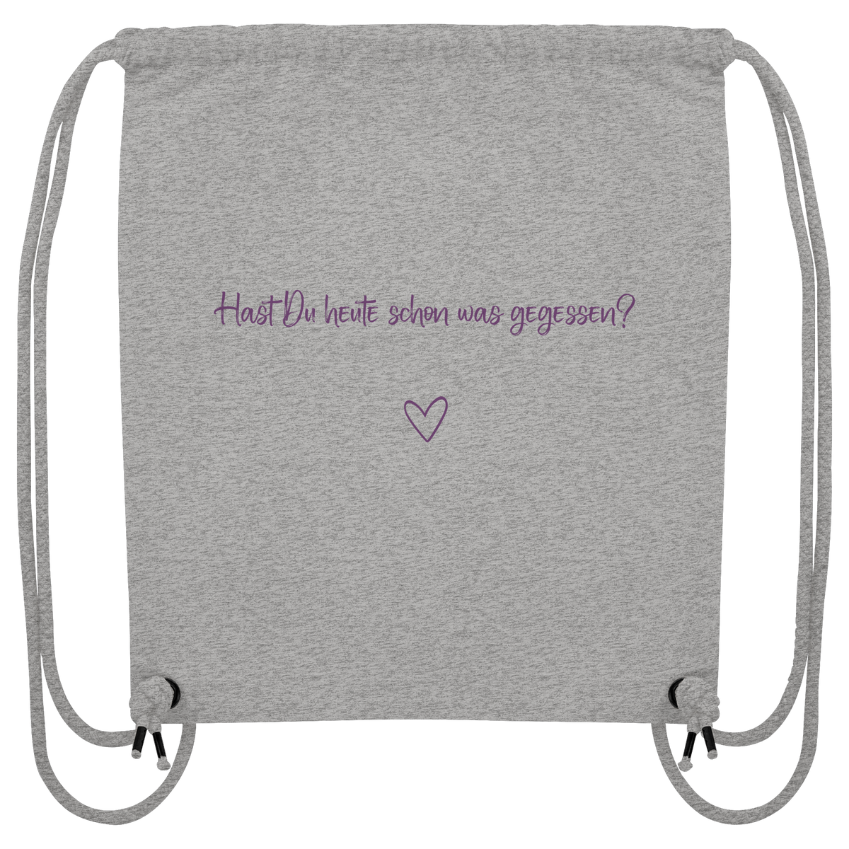 Hast Du heute schon was gegessen? "Lila Herz Edition" - Organic Gym-Bag