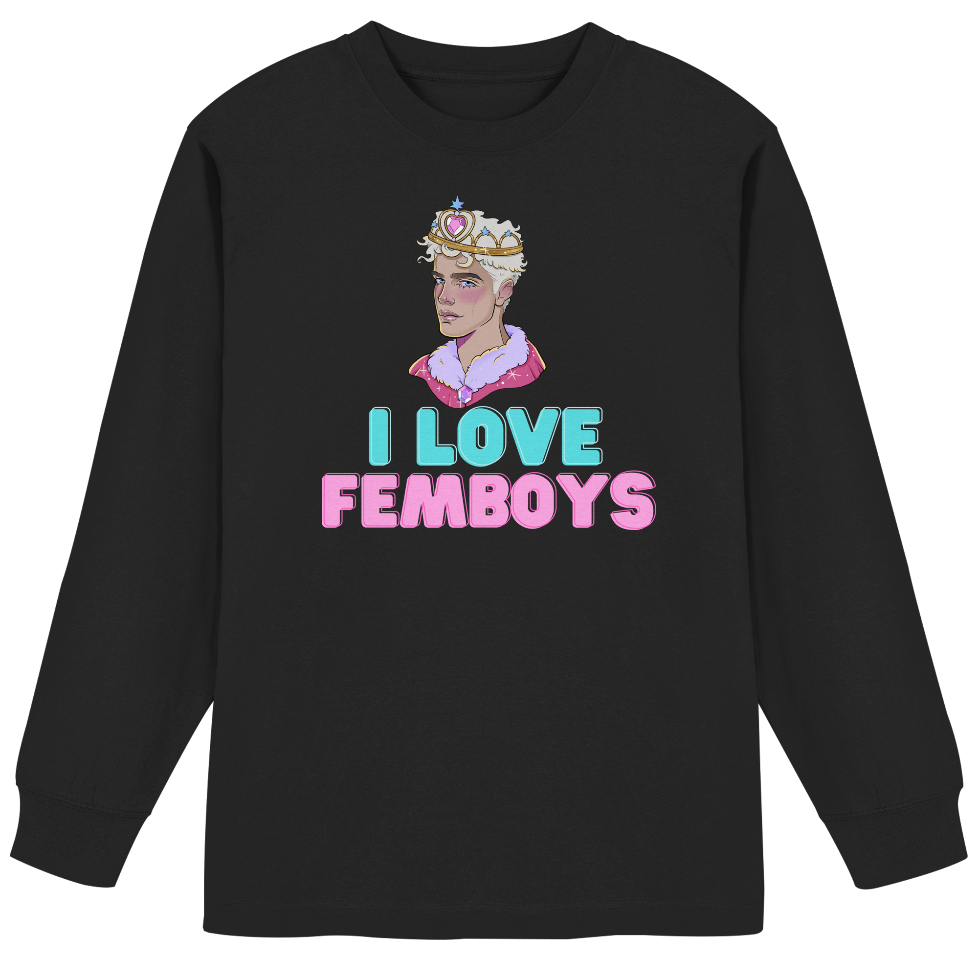 I Love Femboys "Royal Blush Edition" - Organic Heavy Oversized Longsleeve T-Shirt