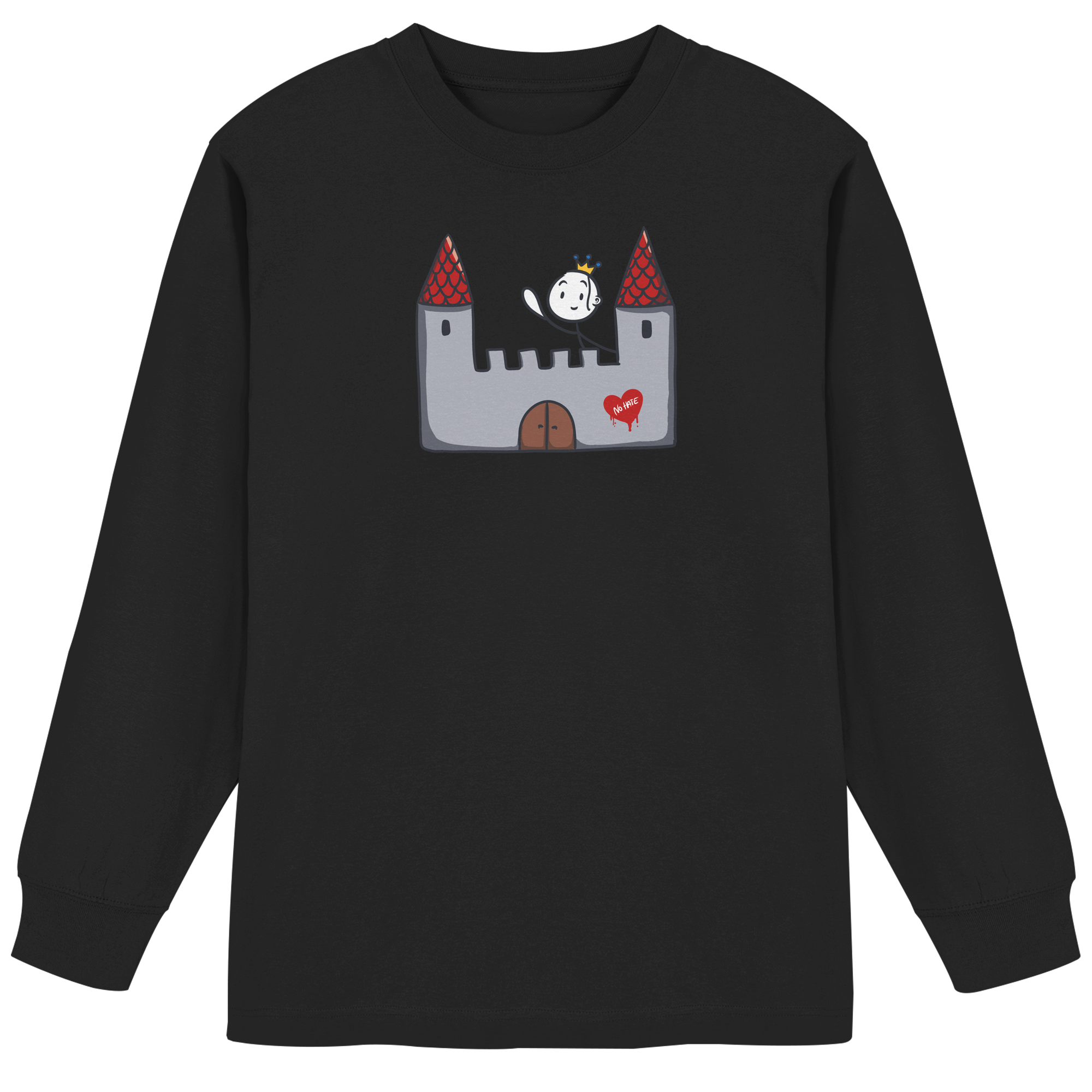 Seelenmännchen "Schloss Edition" Frontprint (dunkel) - Organic Heavy Oversized Longsleeve T-Shirt