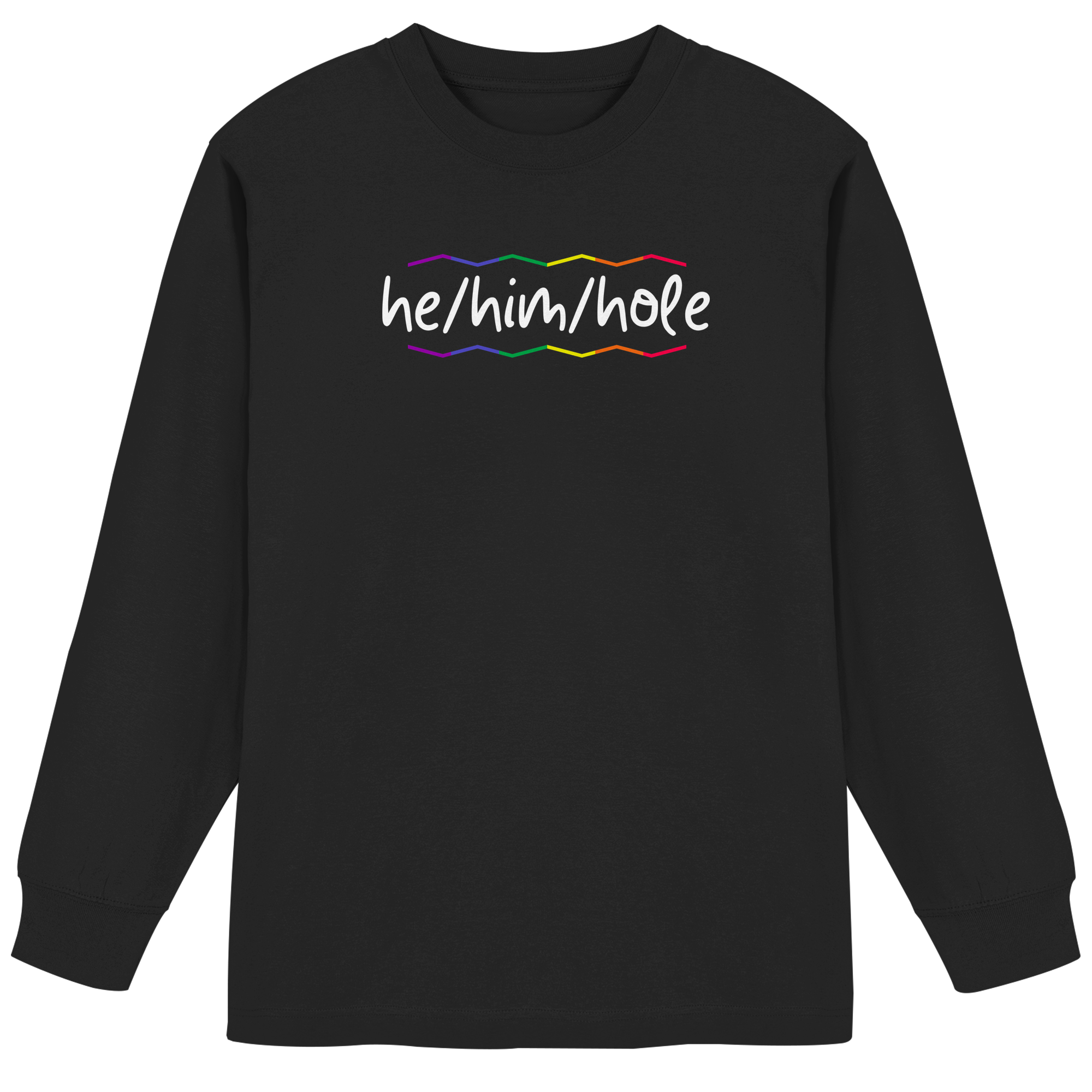 he/him/hole "Pride Waves Edition" - Organic Heavy Oversized Longsleeve T-Shirt