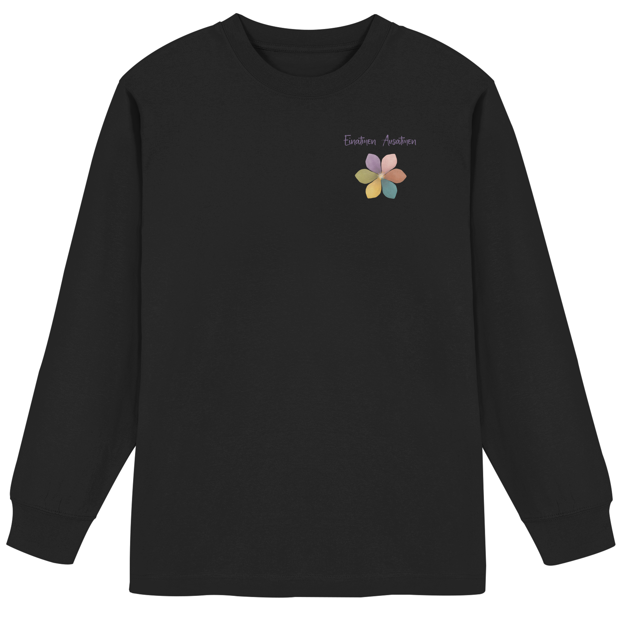 Einatmen Ausatmen "Achtsamkeitsblüte Edition" - Organic Heavy Oversized Longsleeve T-Shirt