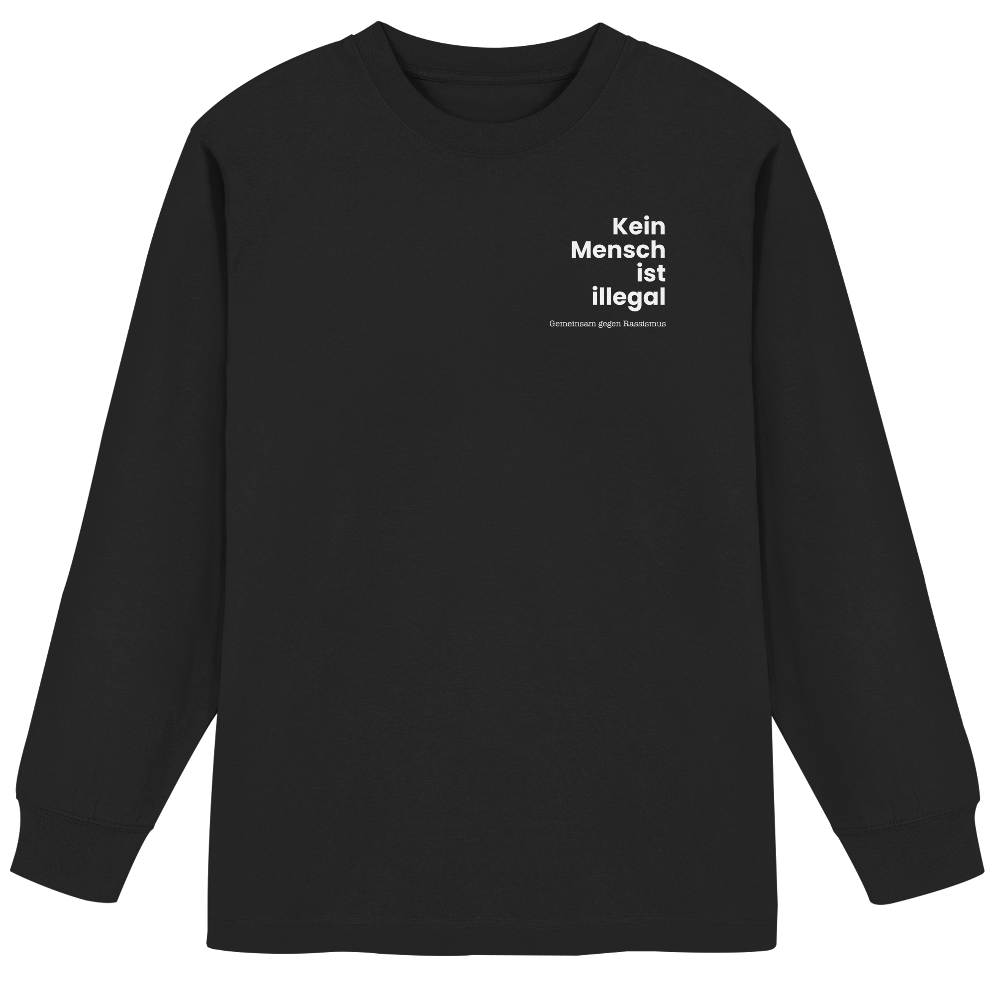 Kein Mensch ist illegal "Gemeinsam gegen Rassismus Edition" Brustprint - Organic Heavy Oversized Longsleeve T-Shirt
