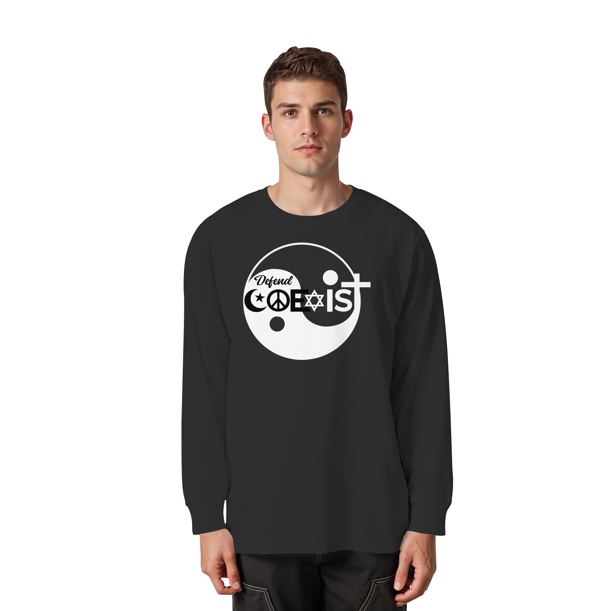 Defend Coexistence - Organic Heavy Oversized Longsleeve T-Shirt