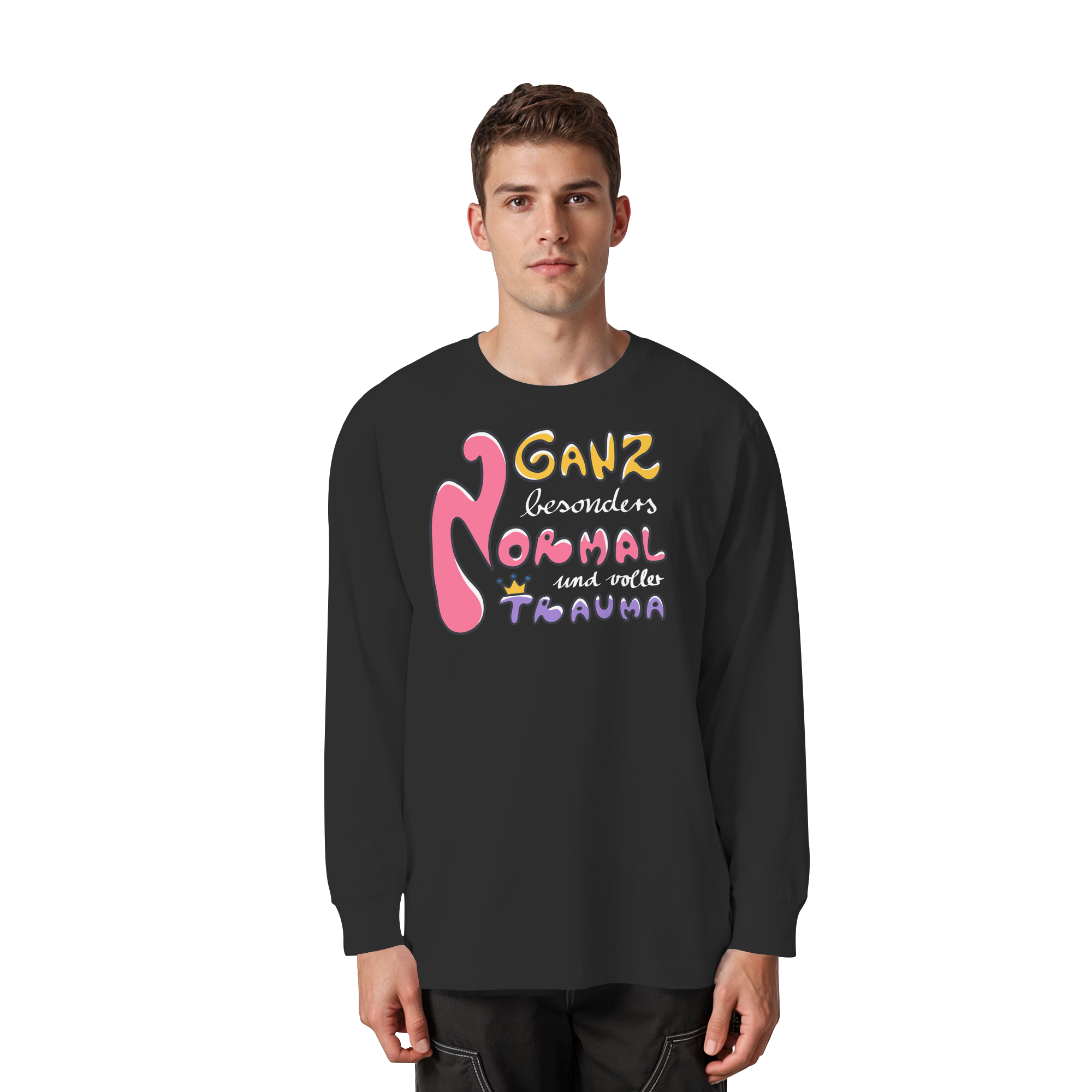 Ganz besonders Normal und voller Trauma "Bunte Edition" - Organic Heavy Oversized Longsleeve T-Shirt