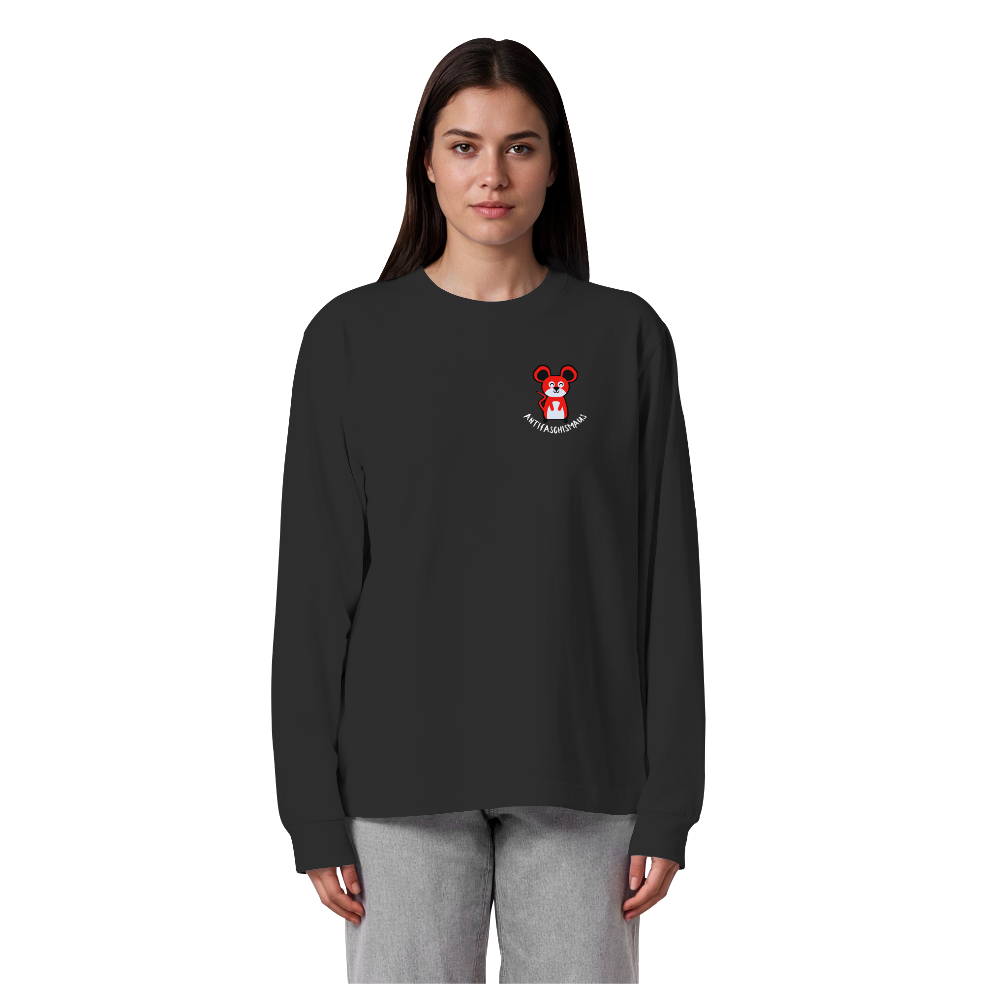 Antifaschismaus - Organic Heavy Oversized Longsleeve T-Shirt