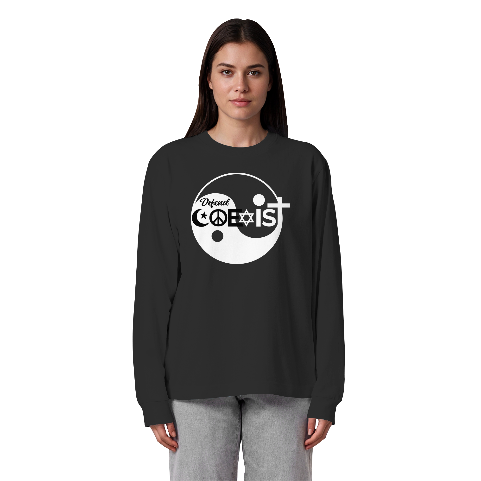Defend Coexistence - Organic Heavy Oversized Longsleeve T-Shirt