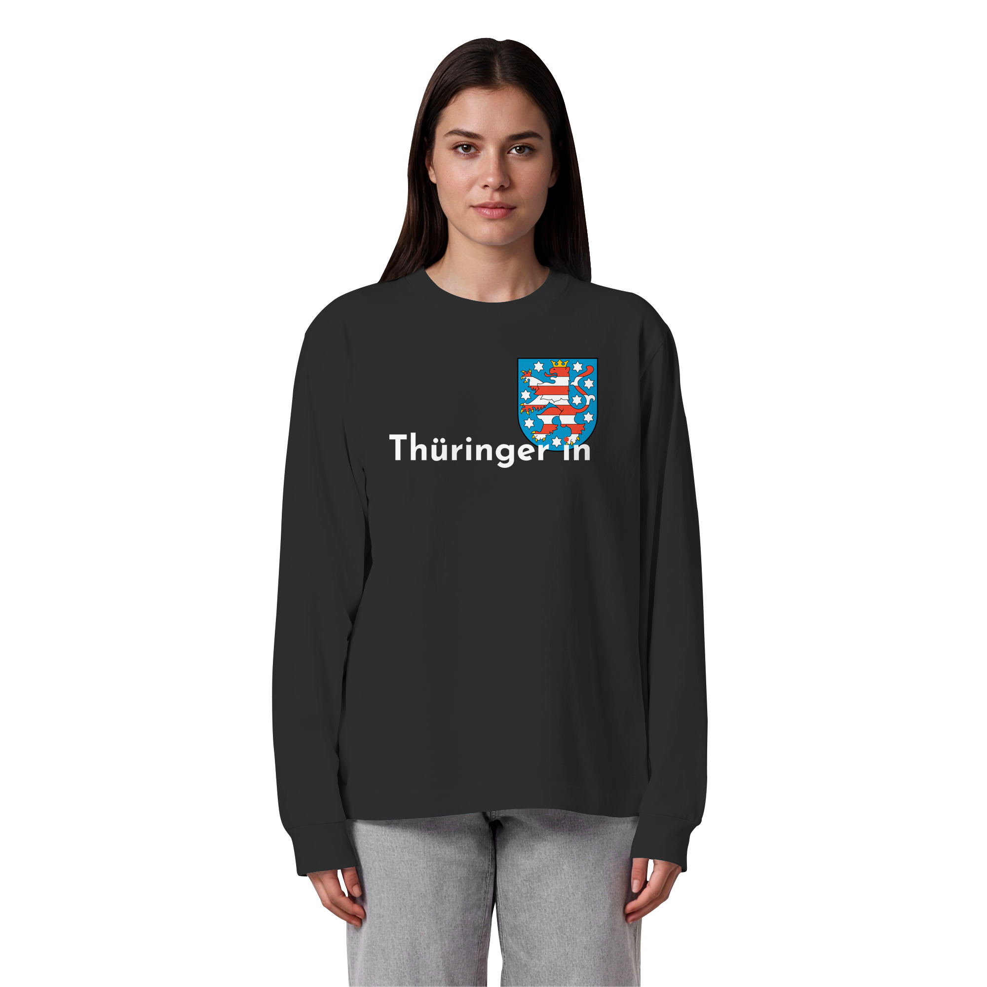 Thüringer*in "Wappen Edition" - Organic Heavy Oversized Longsleeve T-Shirt