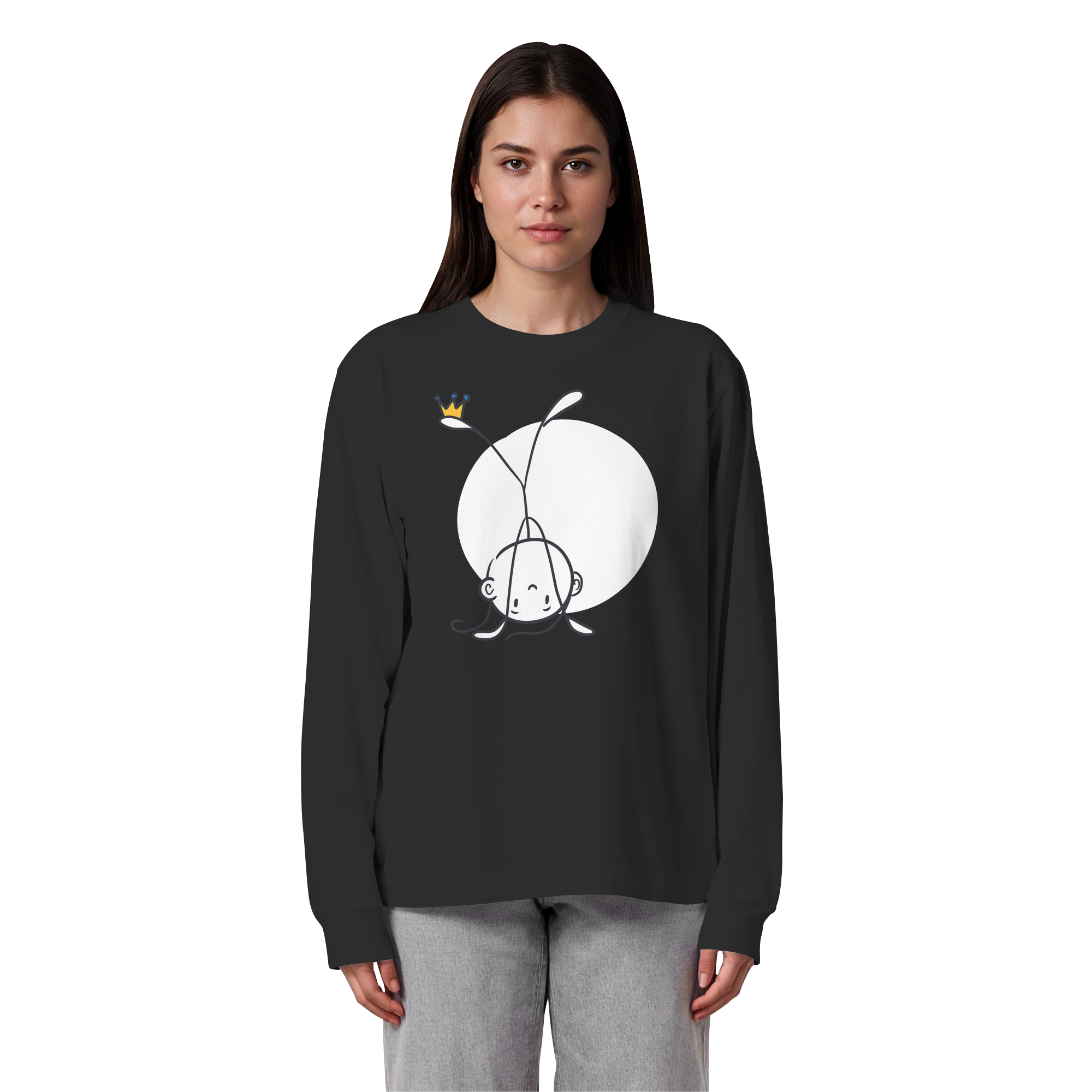 Seelenmännchen "Handstand Edition" Frontprint (dunkel) - Organic Heavy Oversized Longsleeve T-Shirt