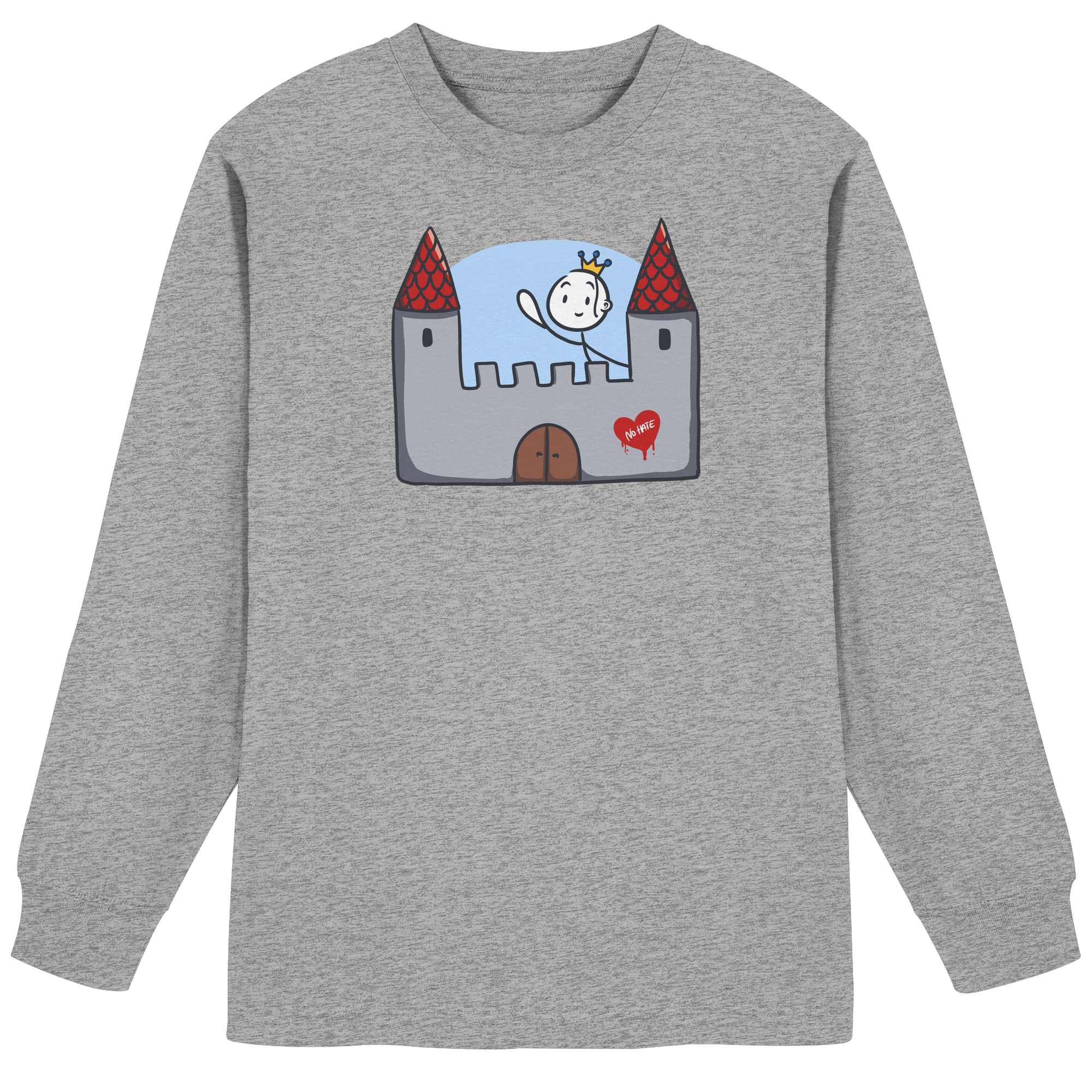 Seelenmännchen "Schloss Edition" Frontprint (hell) - Organic Heavy Oversized Longsleeve T-Shirt