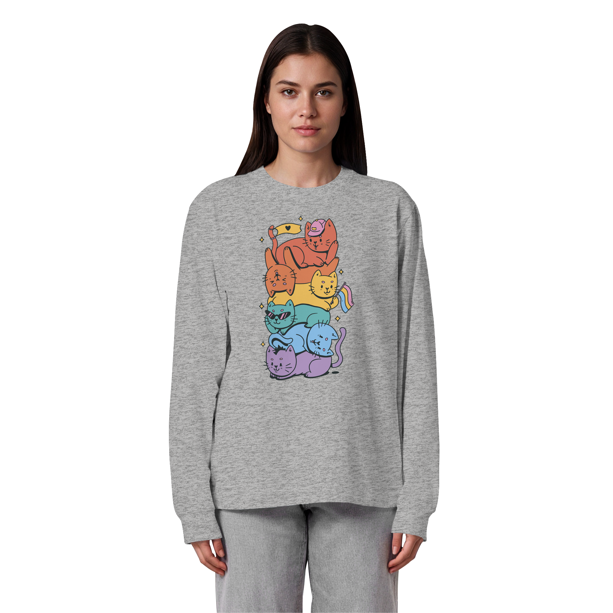 LGBTQ+ Katzen - Organic Heavy Oversized Longsleeve T-Shirt