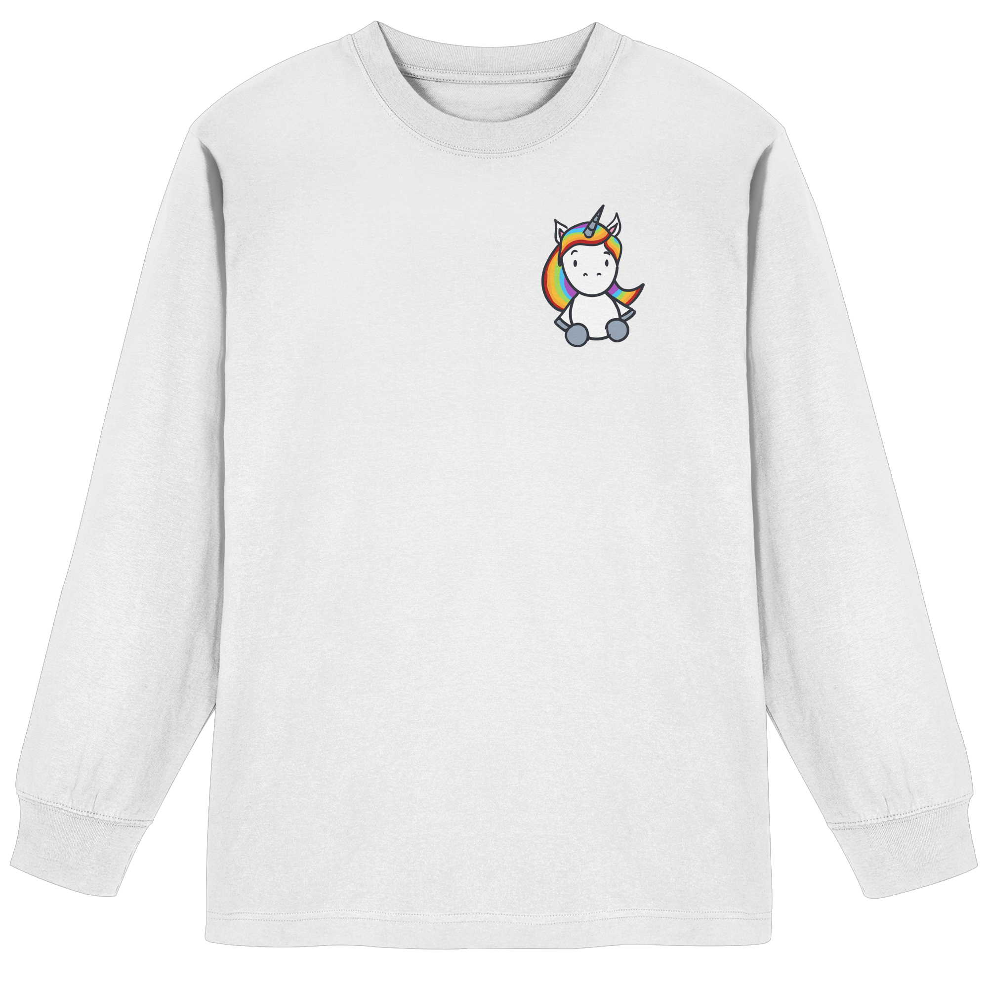 Schwarz Weiß wird Regenbogen Farben Backprint (hell) - Organic Heavy Oversized Longsleeve T-Shirt