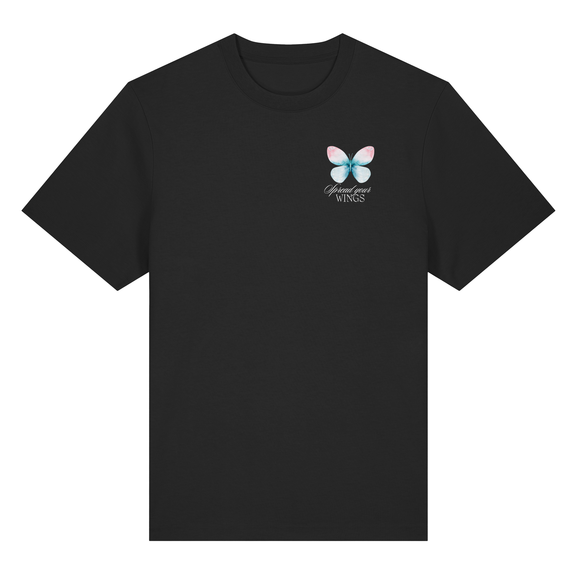 Spread your Wings (weiße Schrift) Backprint - Organic Heavy Shirt
