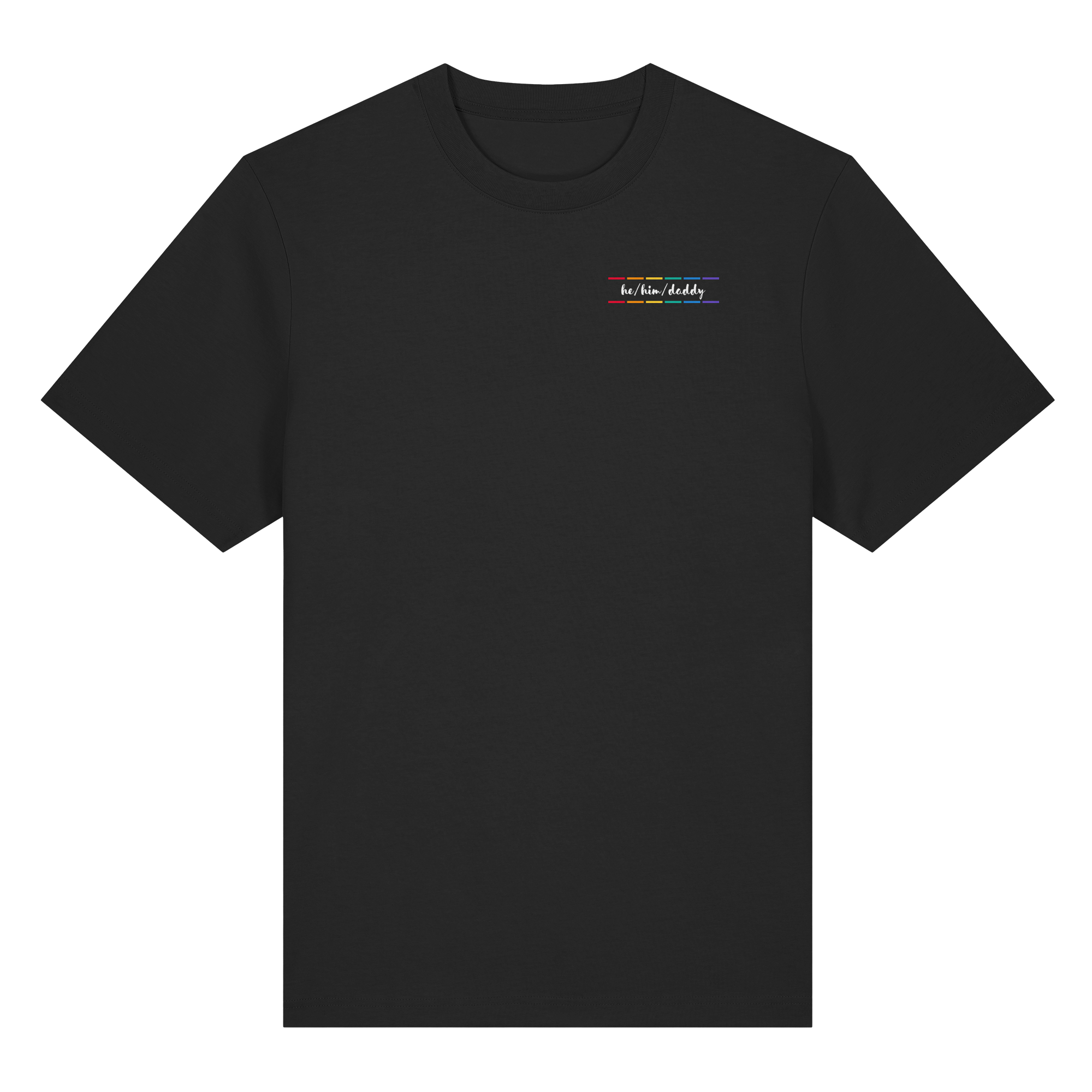 he/him/daddy "Pride Stripes Edition" - Organic Heavy Shirt