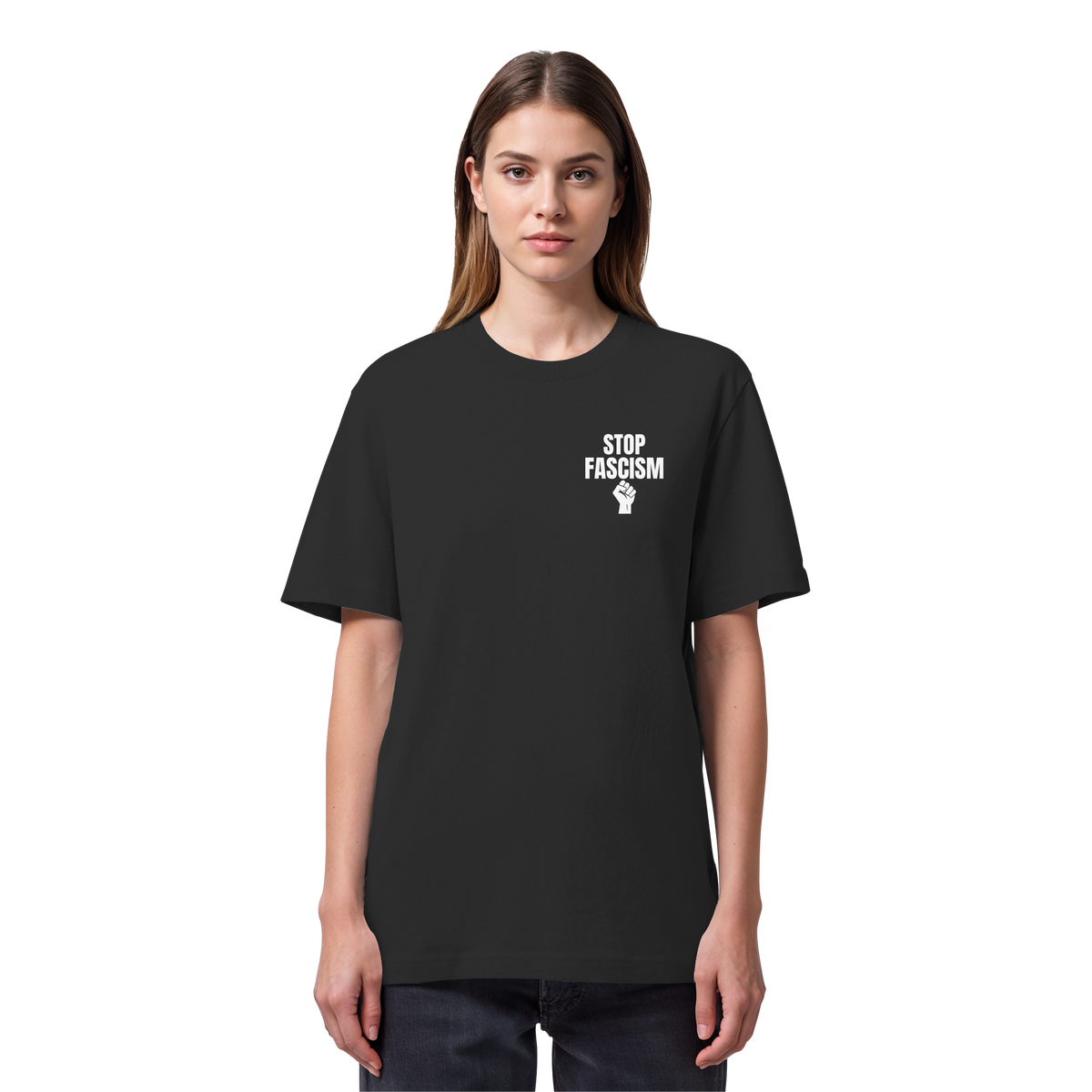 Stop Fascism "Raised Fist Edition" - Organic Heavy Shirt