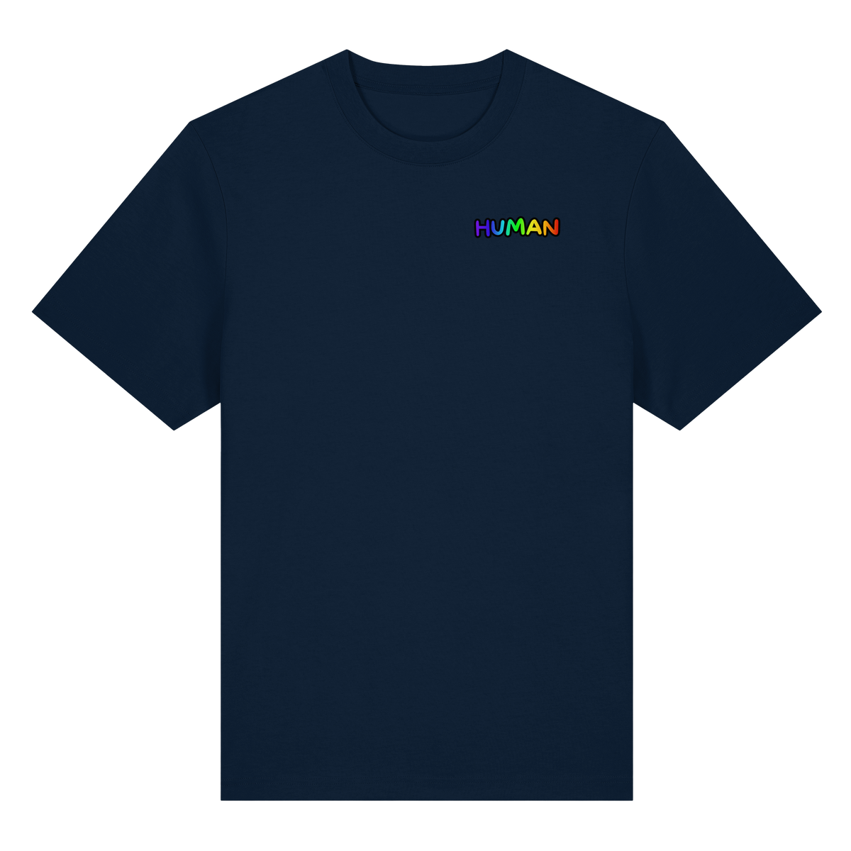 HUMAN in Regenbogen Farben "Bubble Edition" - Organic Heavy Shirt
